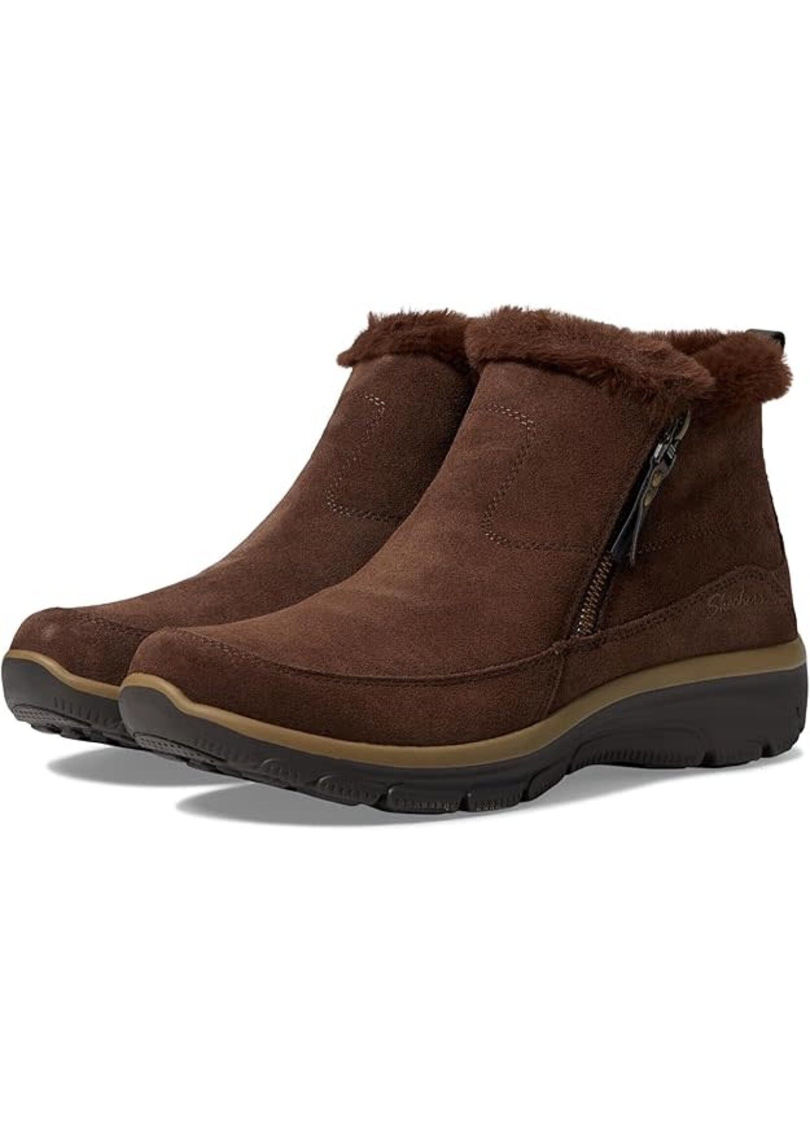 Skechers Womens Relaxed Fit: Easy Going - Cool Zip Memory Foam 167862/CHOC Chocolate Brown