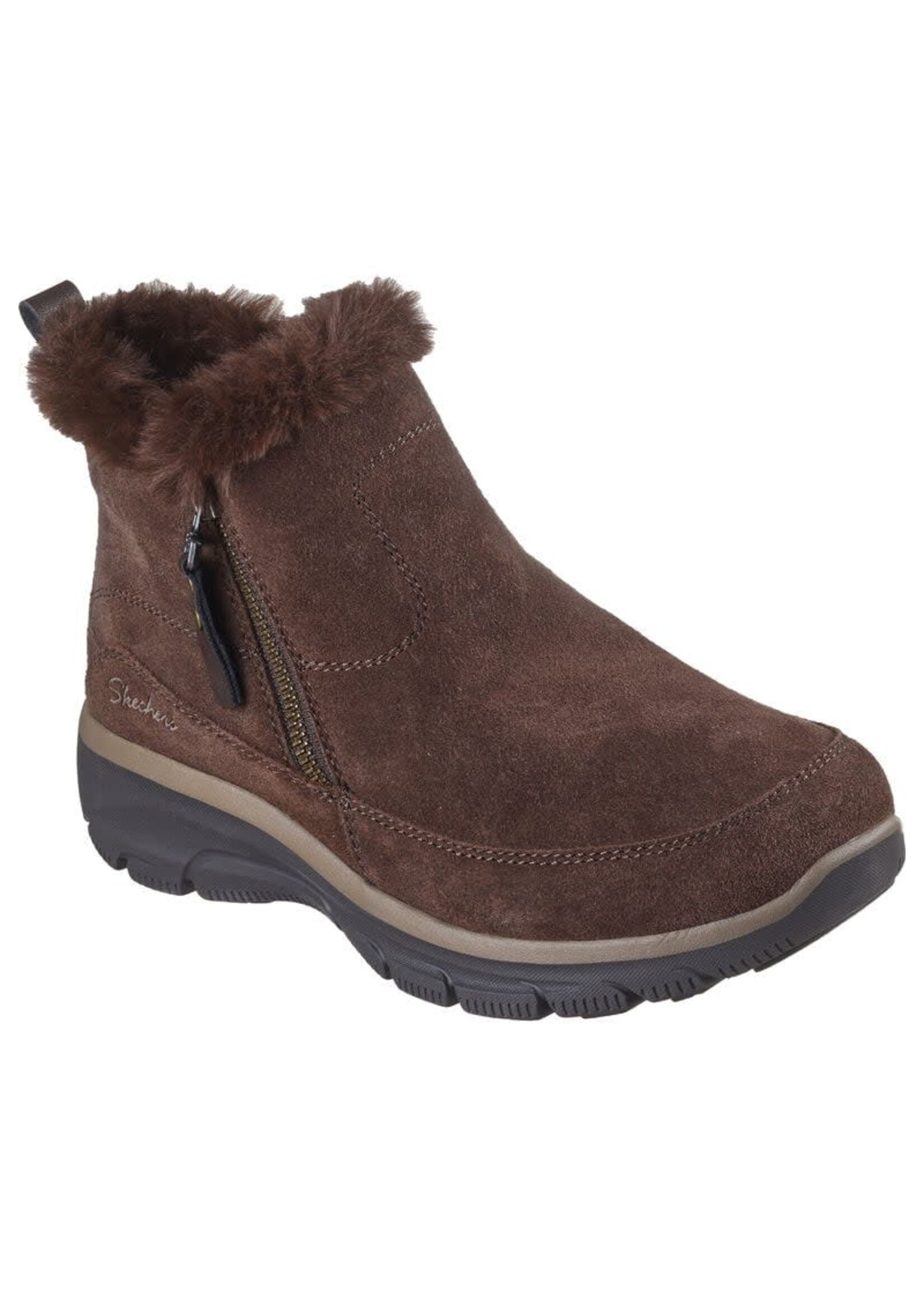 Skechers Womens Relaxed Fit: Easy Going - Cool Zip Memory Foam 167862/CHOC Chocolate Brown