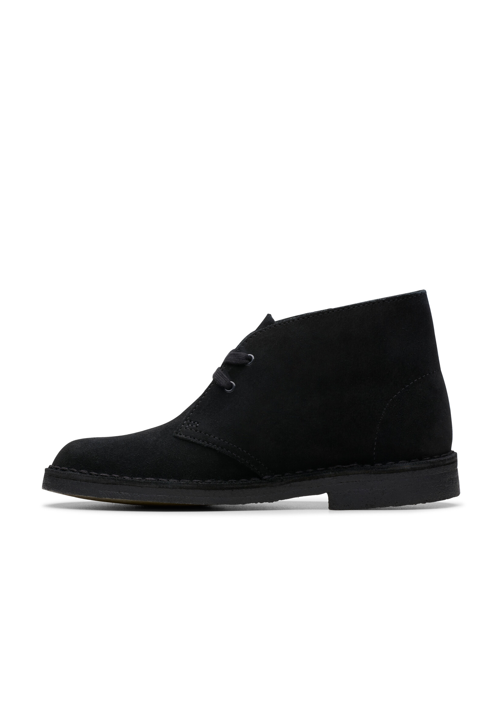 Clarks Womens Originals Desert Boot. Black Suede 26155524