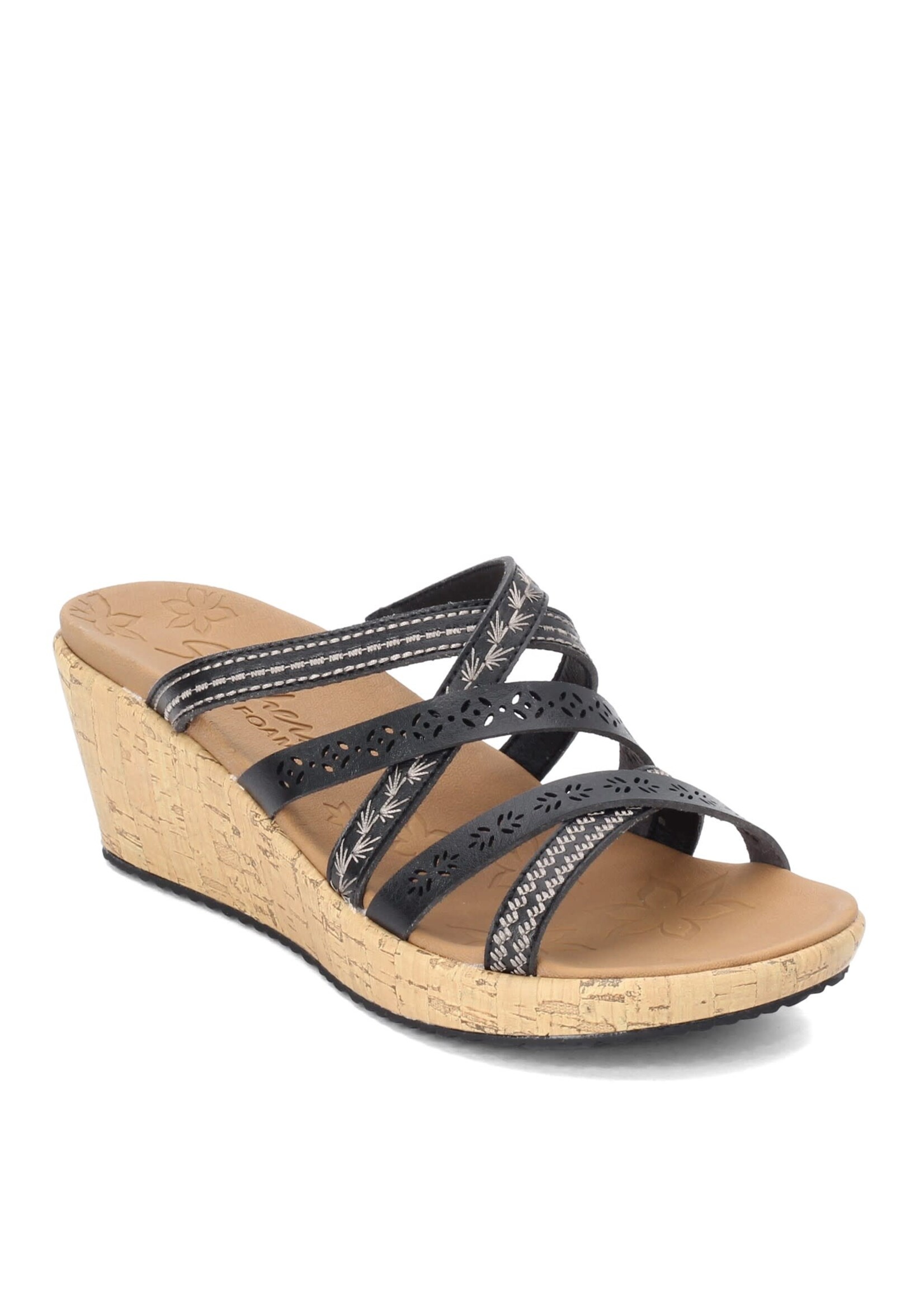 Skechers Womens  Wedge Beverlee Tiger Posse 31714/BLK Black