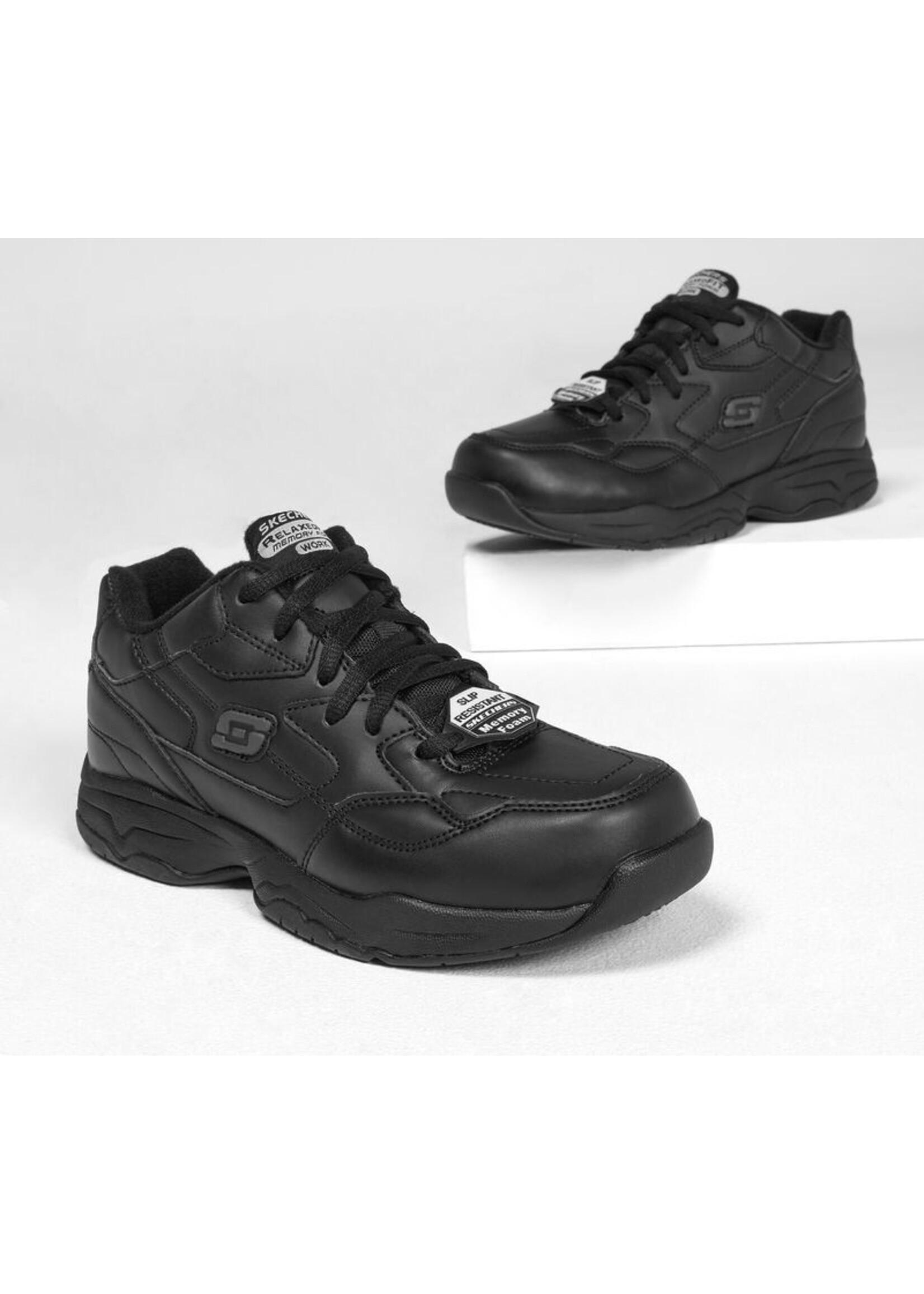 Skechers Women's Work Relaxed Fit: Felton - Albie Sr Slip Resistant shoes, Black