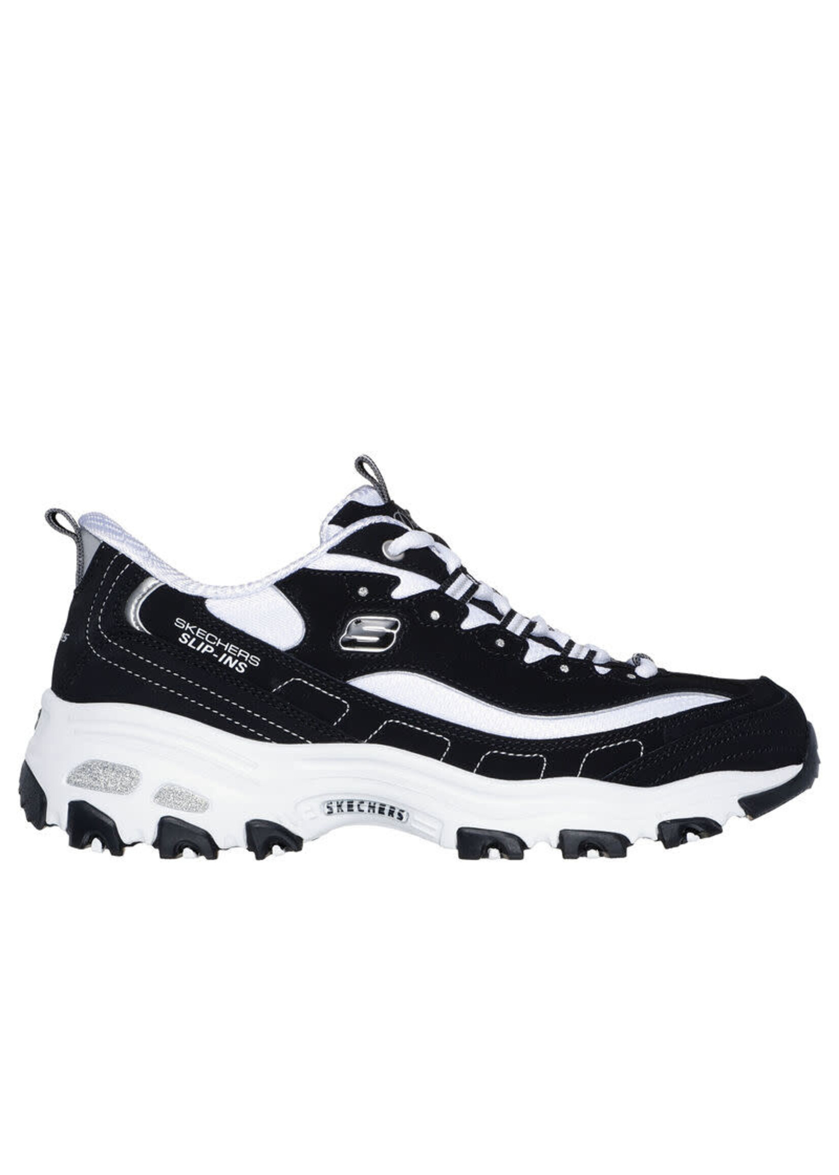 Skechers Womens Slip-ins D'Lites Fan Girl 150542 Black White