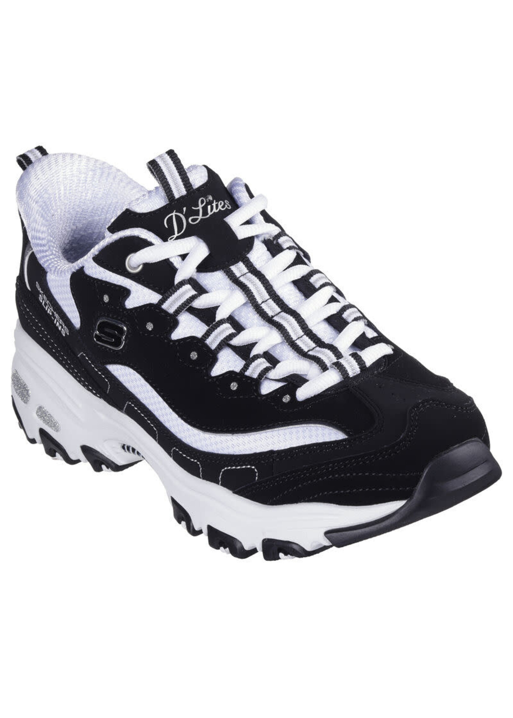 Skechers Womens Slip-ins D'Lites Fan Girl 150542 Black White