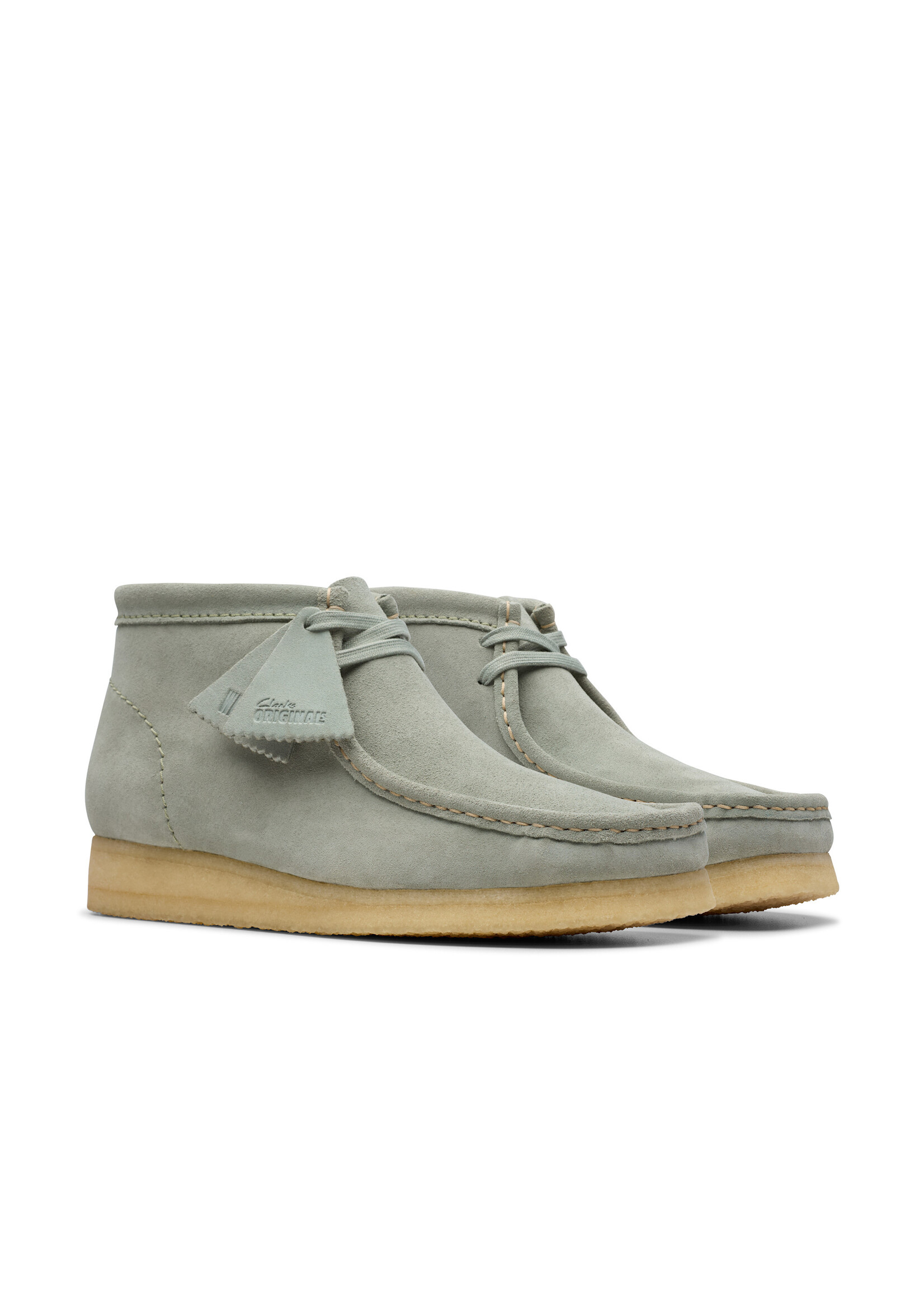 Clarks Mens Wallabee Boot  Sage Green Suede | 26181139