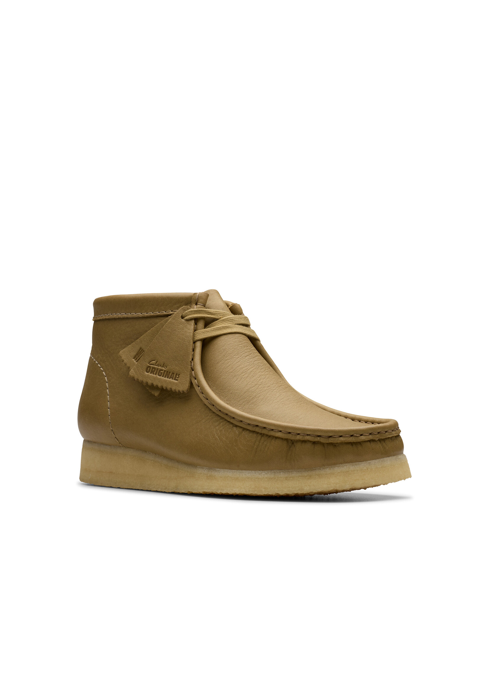 Clarks Mens Wallabee Boot  Dark Olive Leather Green | 26180690