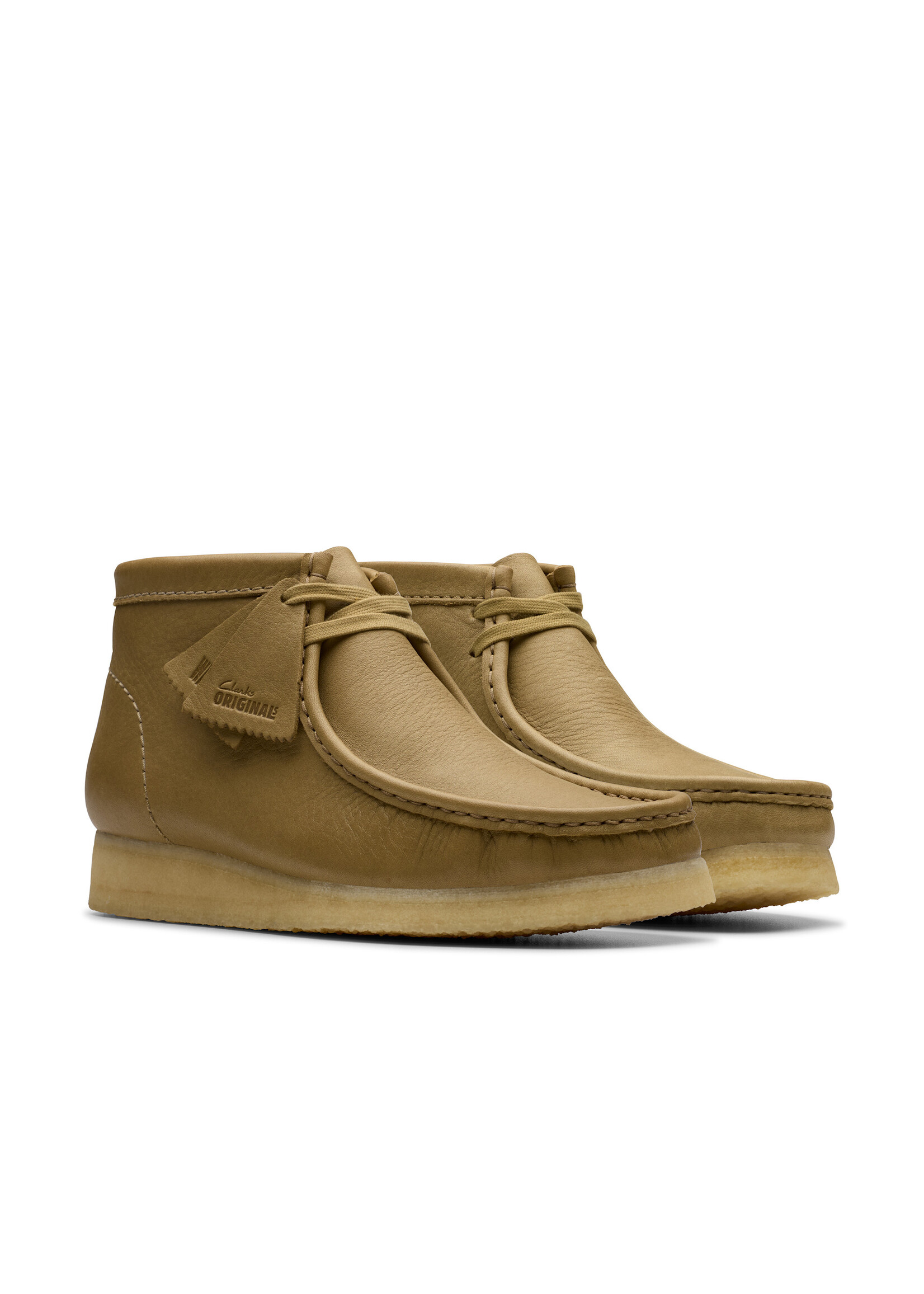 Clarks Mens Wallabee Boot  Dark Olive Leather Green | 26180690