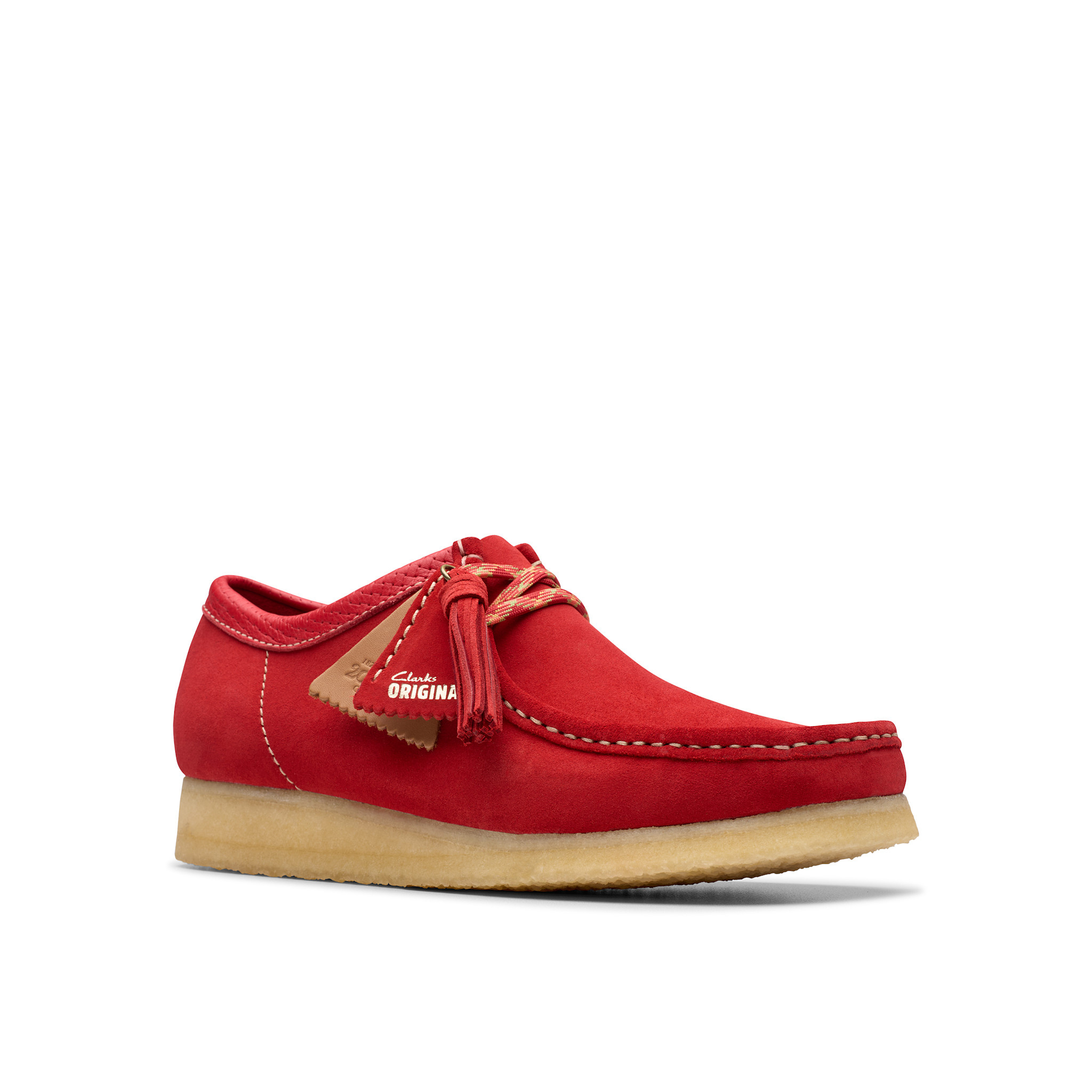 Clarks Mens Wallabee Red Suede | 26180195 - SHOE PLUS - Low Prices