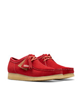 Clarks Mens Wallabee Red Suede | 26180195 - SHOE PLUS - Low Prices