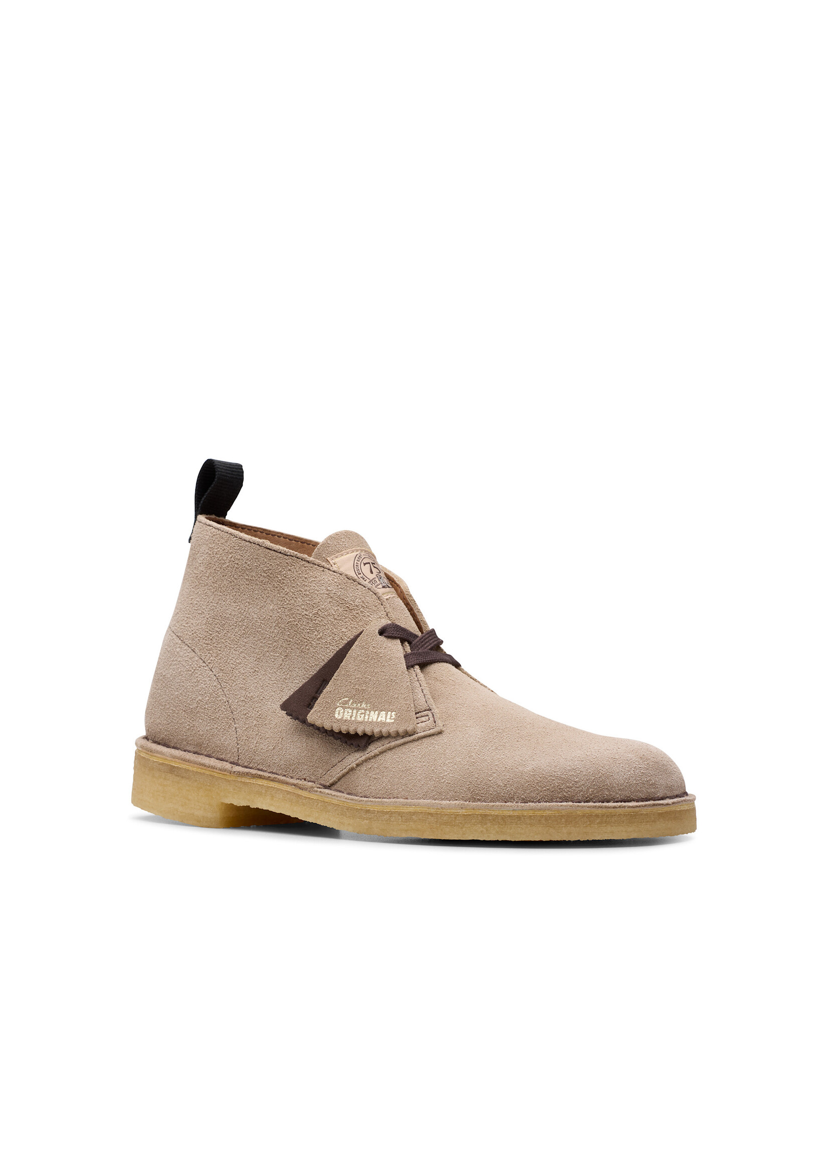 Clarks Mens Desert Boot Wolf Suede Grey | 26180643
