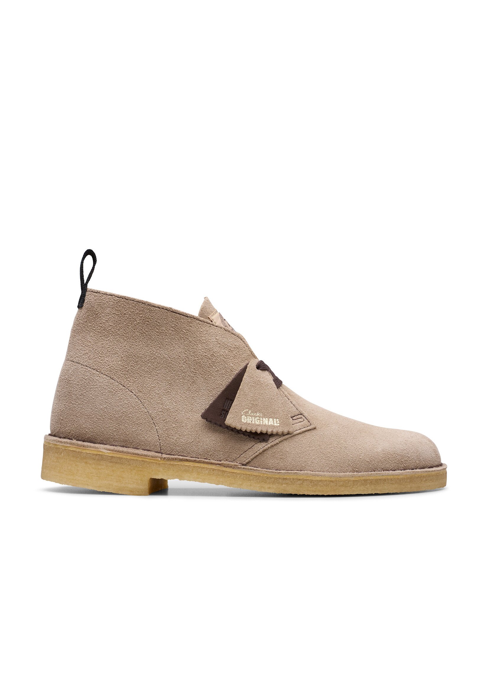 Clarks Mens Desert Boot Wolf Suede Grey | 26180643