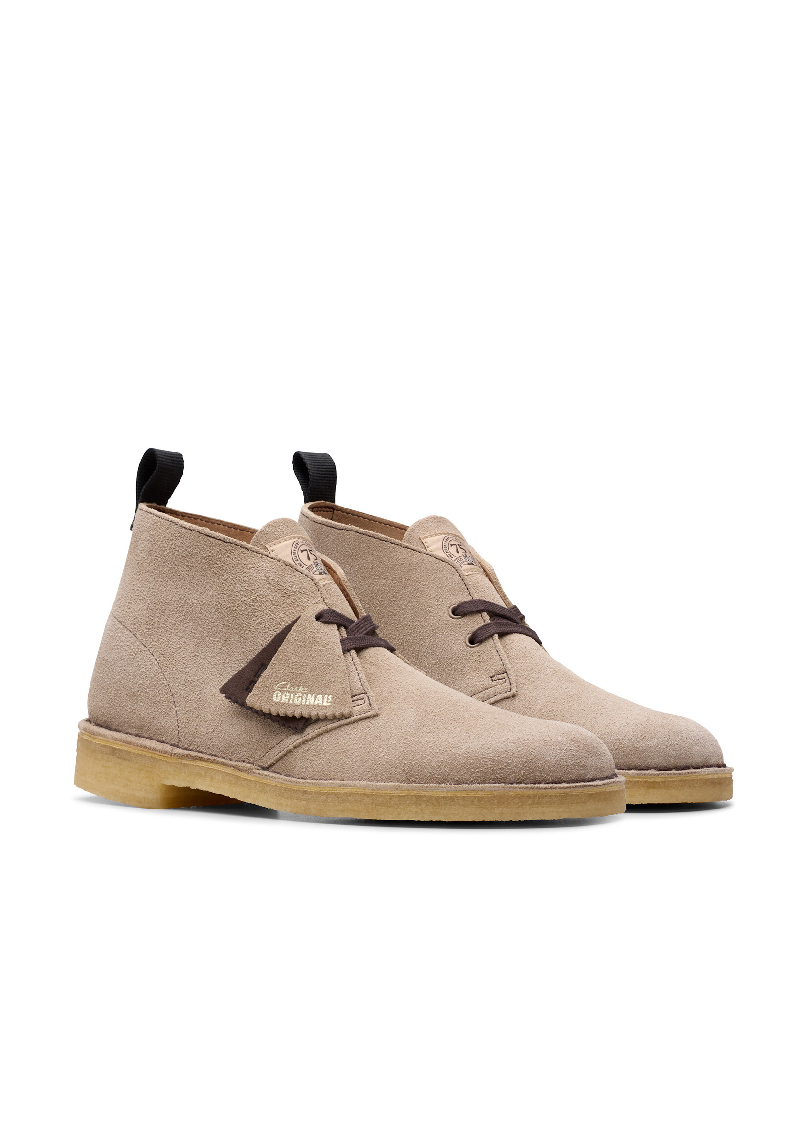 Clarks Mens Desert Boot Wolf Suede Grey | 26180643