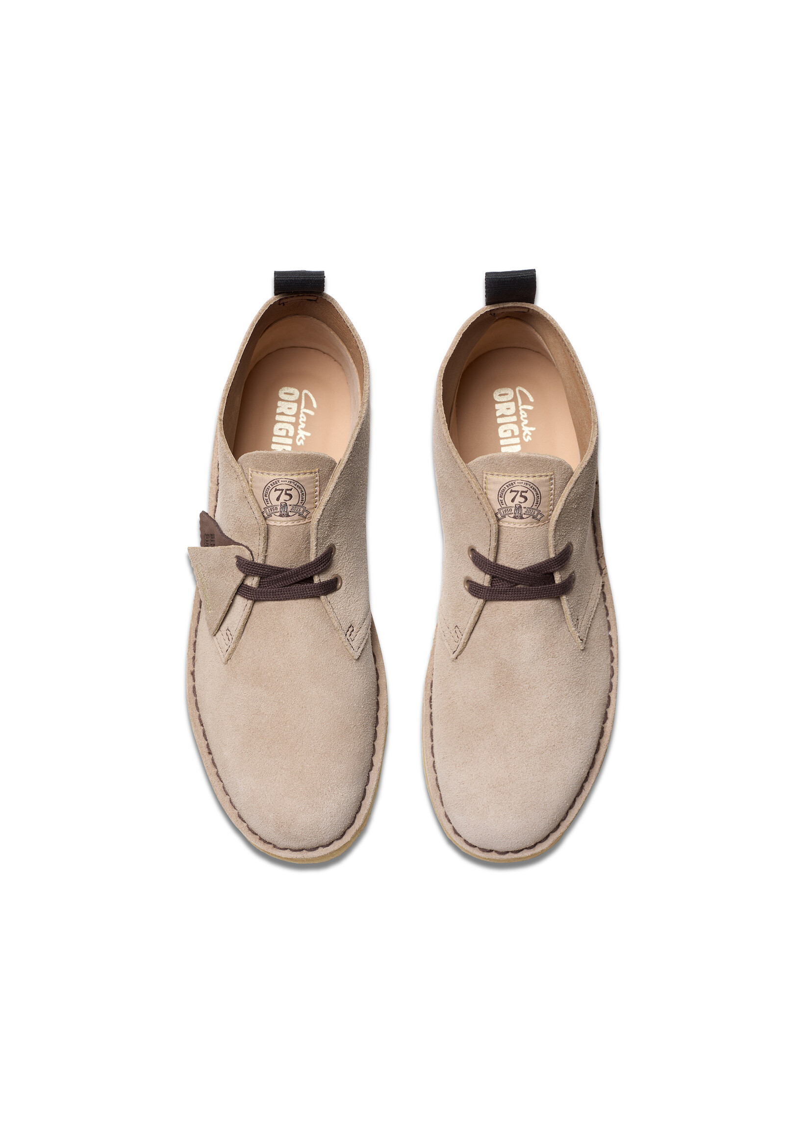 Clarks Mens Desert Boot Wolf Suede Grey | 26180643