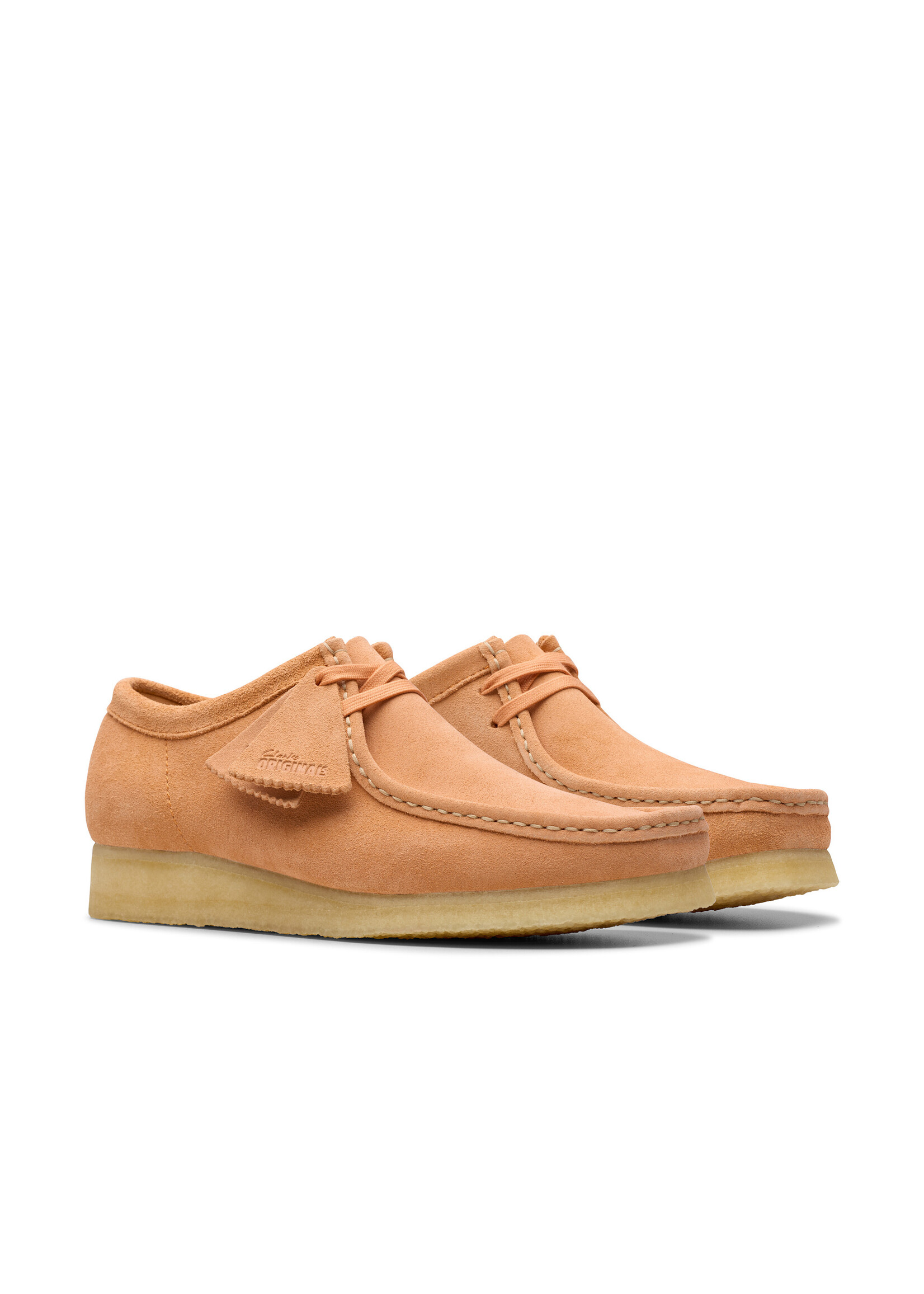 Clarks Mens Wallabee Pale Peach Suede | 26181402
