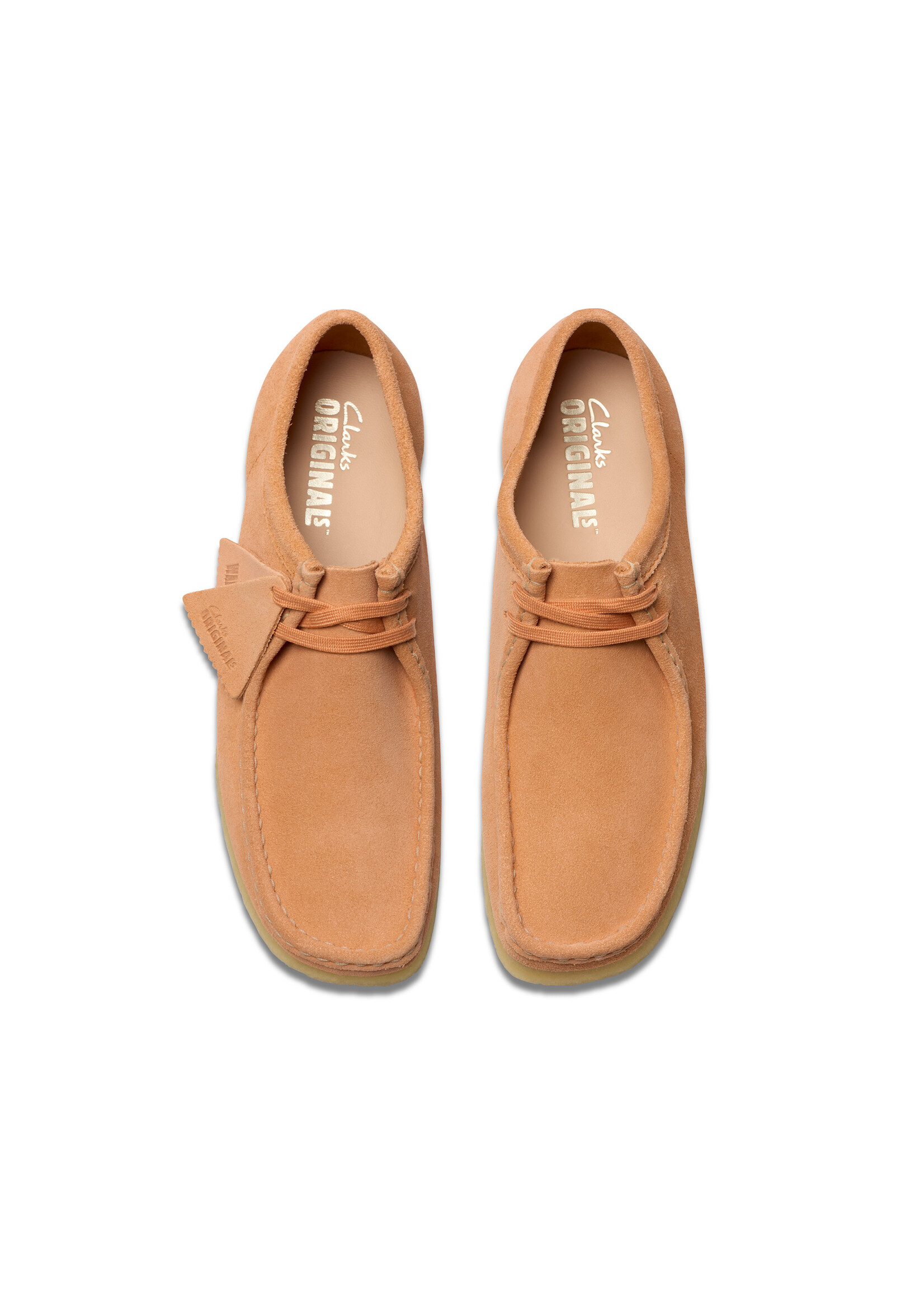 Clarks Mens Wallabee Pale Peach Suede | 26181402