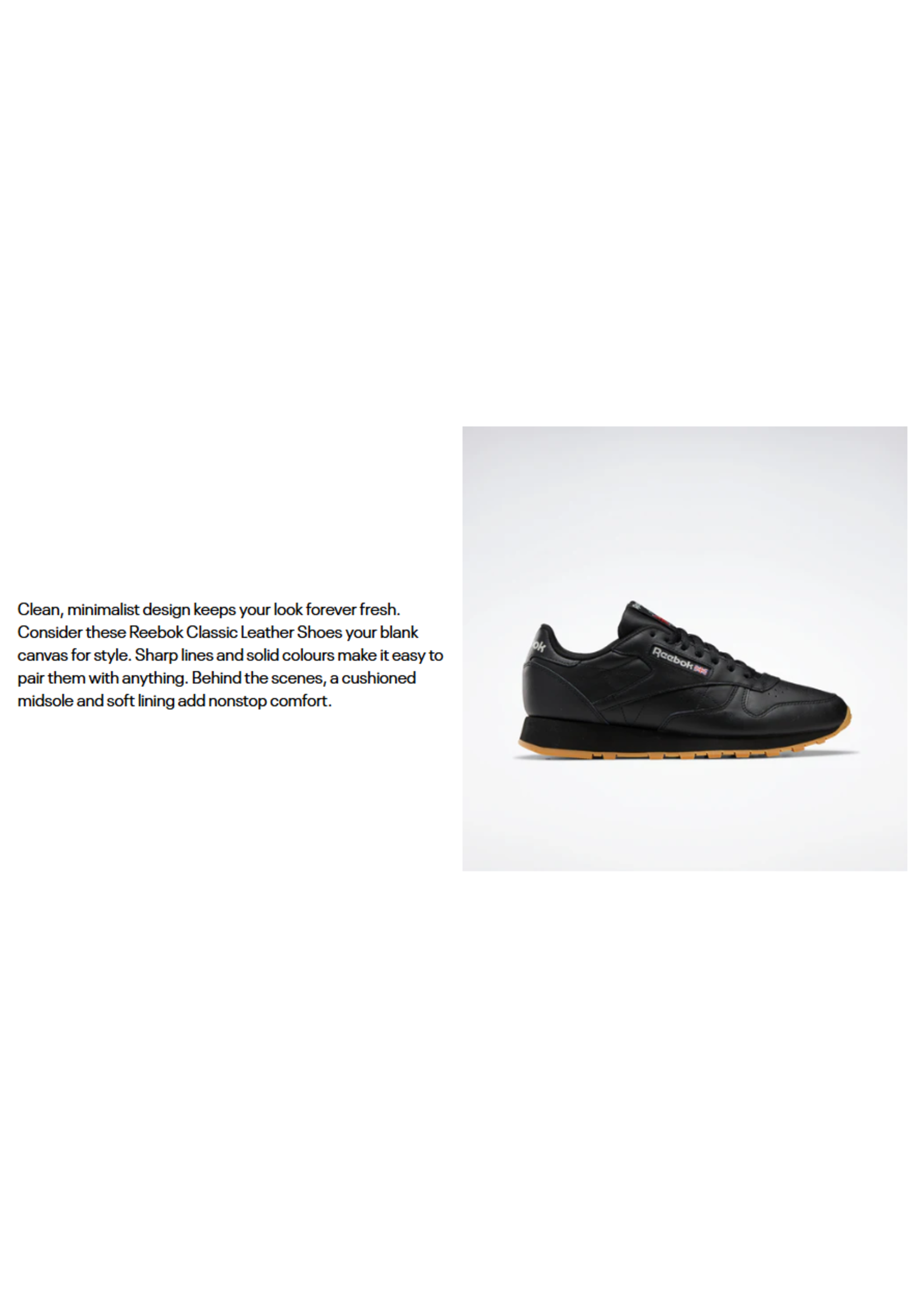 Reebok Men's Classic Leather GY0954 Course a Pied Black/pugry5/rbkg03