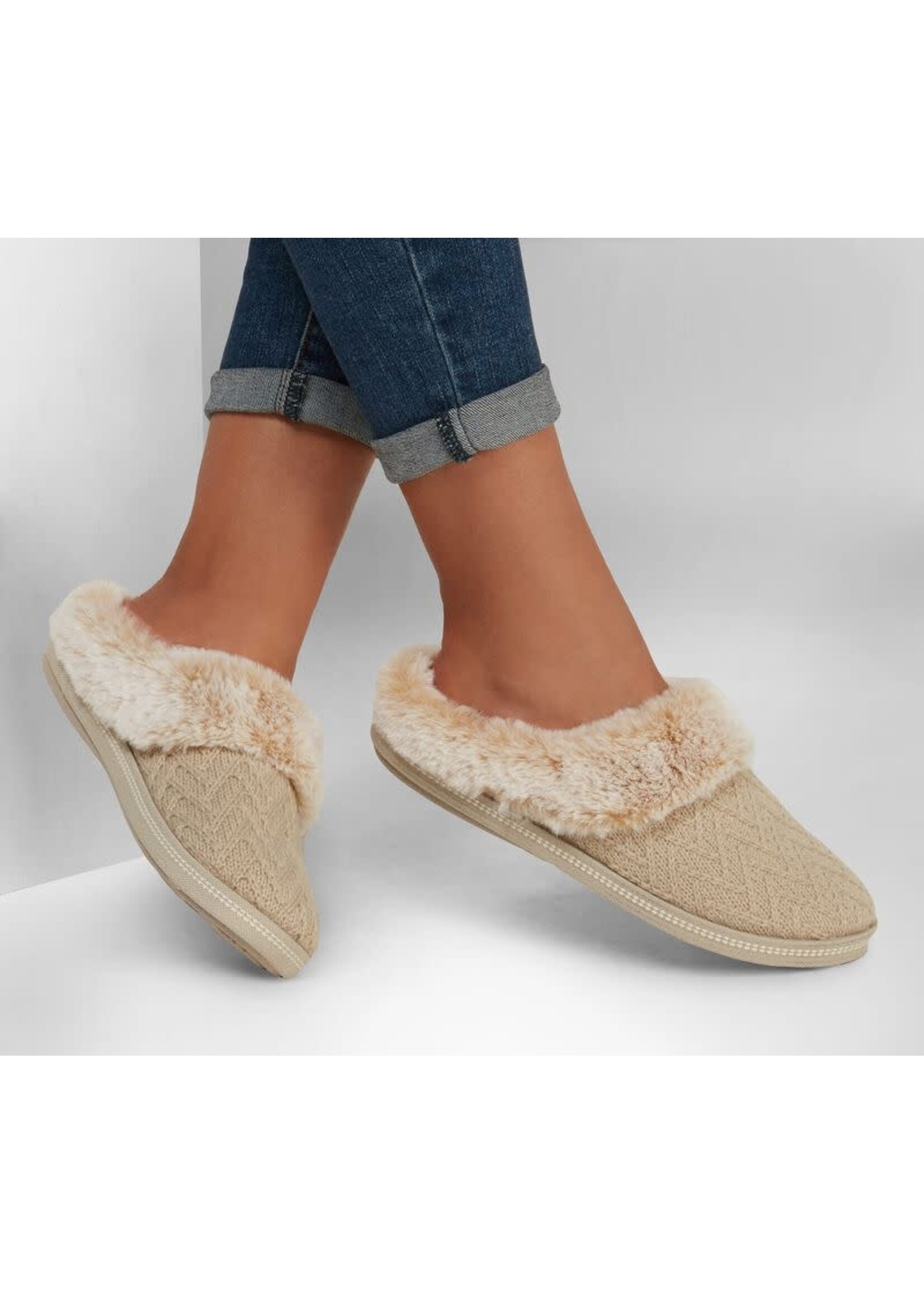 Skechers Women's Cozy Campfire-Home Essential Slipper, Natural Beige