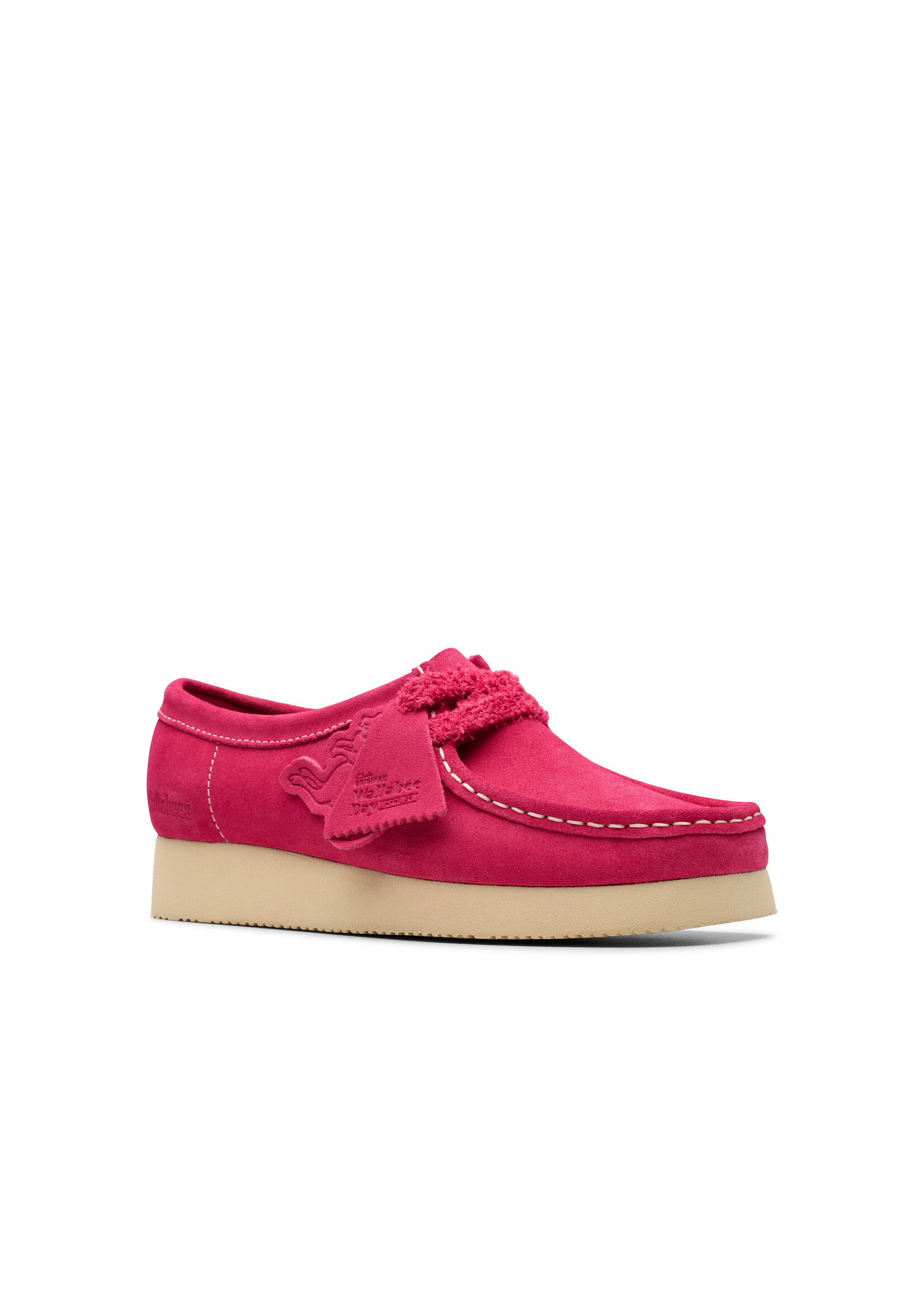 Clarks Womens Wallabee. 2604 Bright Pink Sde  | 26182220