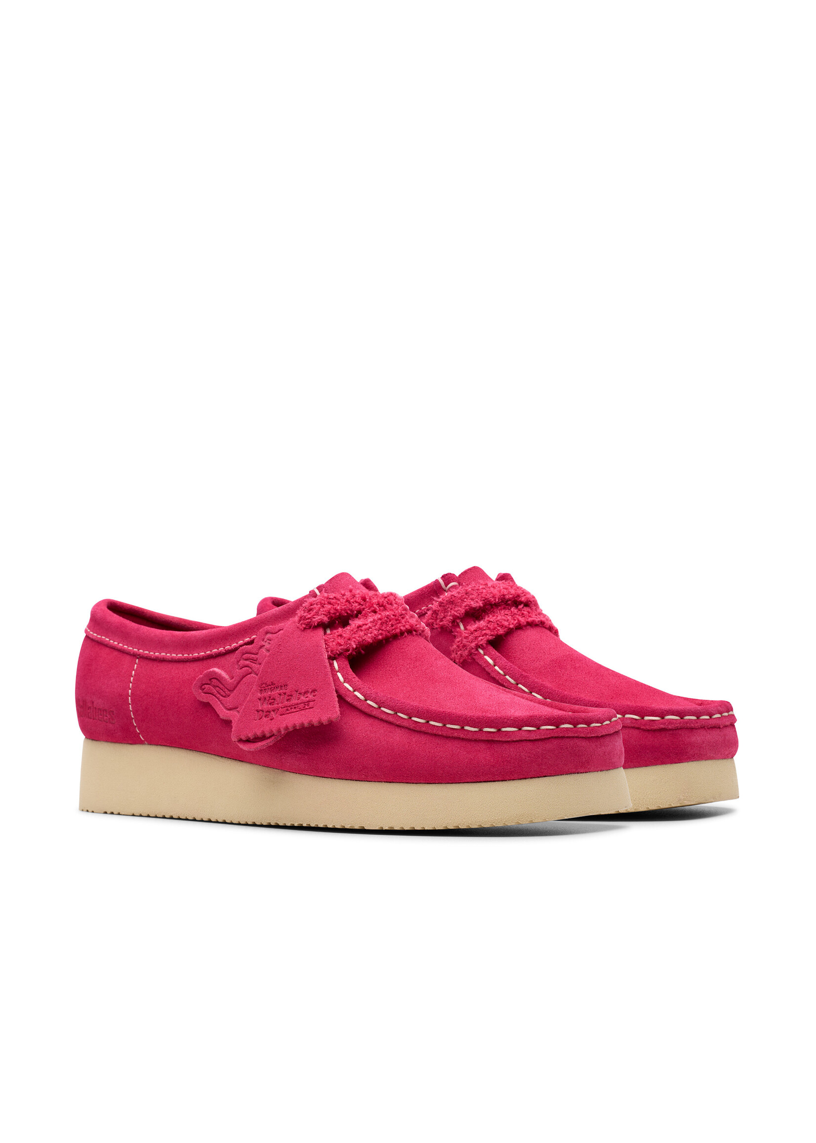 Clarks Womens Wallabee. 2604 Bright Pink Sde  | 26182220