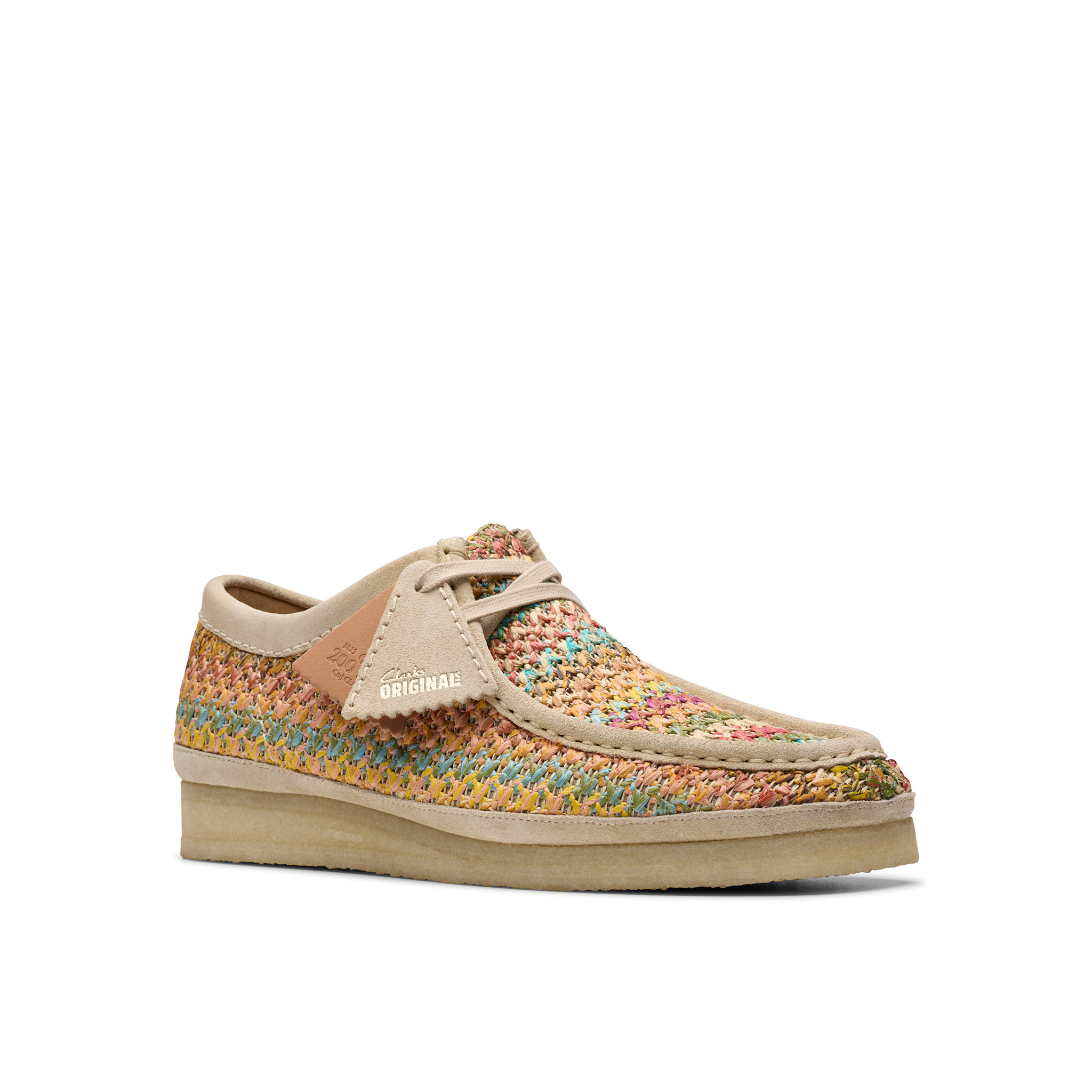 Clarks Mens Wallabee Multi Raffia Crepe | Textile | Originals