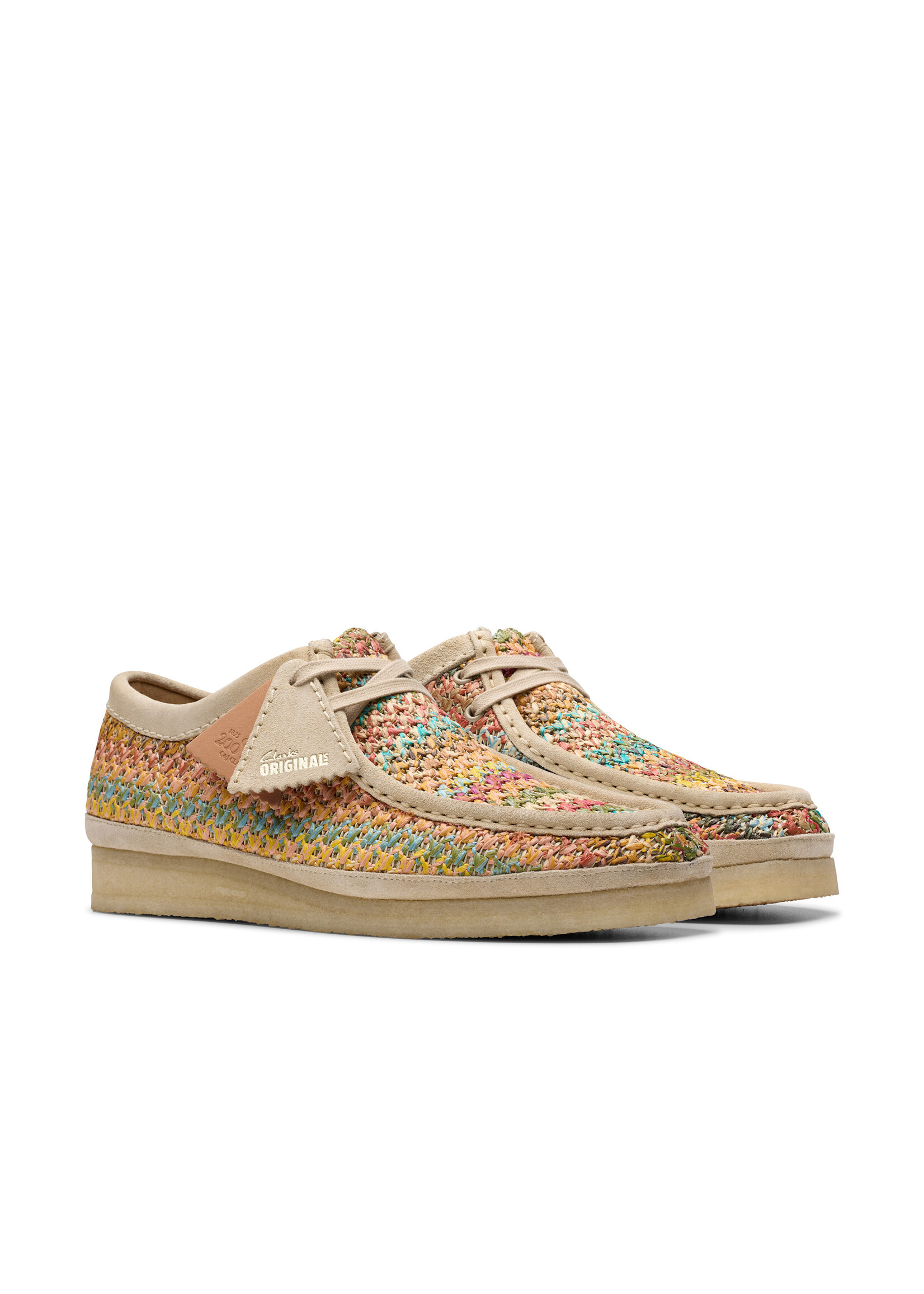 Clarks Mens Wallabee Multi Raffia Crepe | Textile | Originals |   26180640