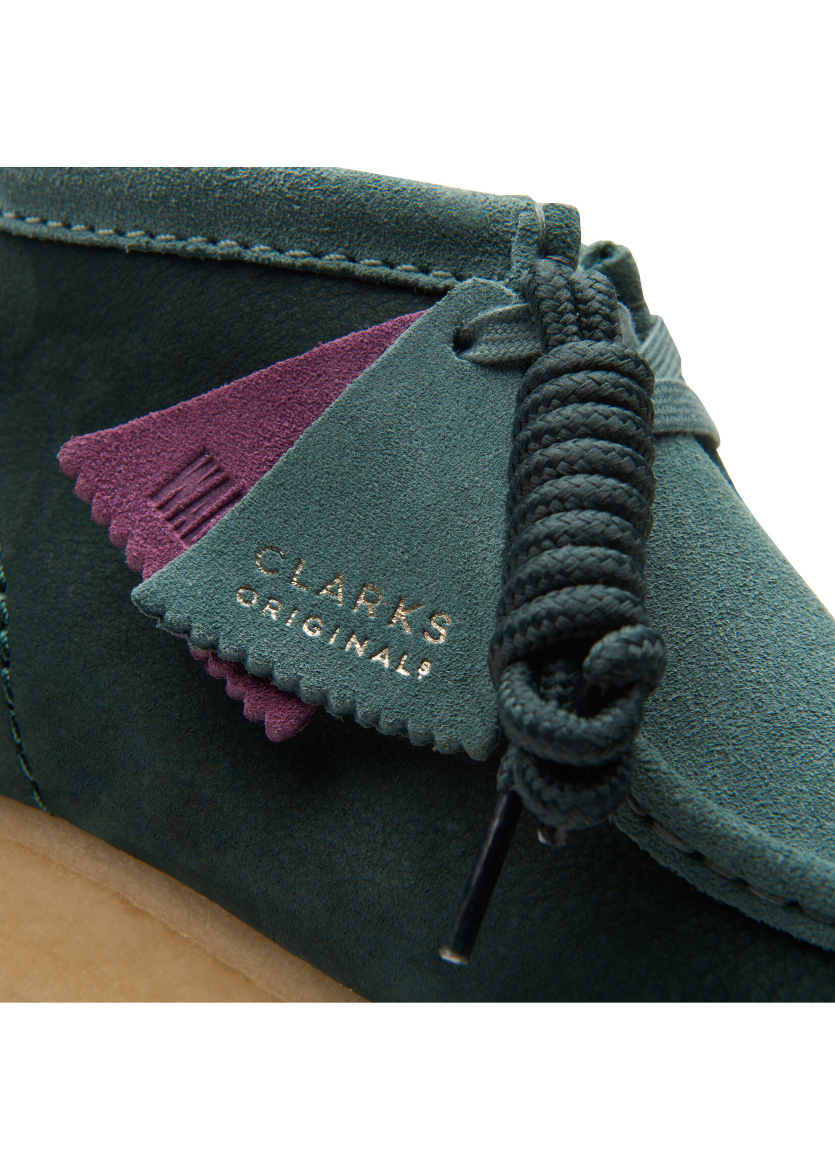 Clarks Womens Wallabee Boot. Teal Green Combi  | 26167942