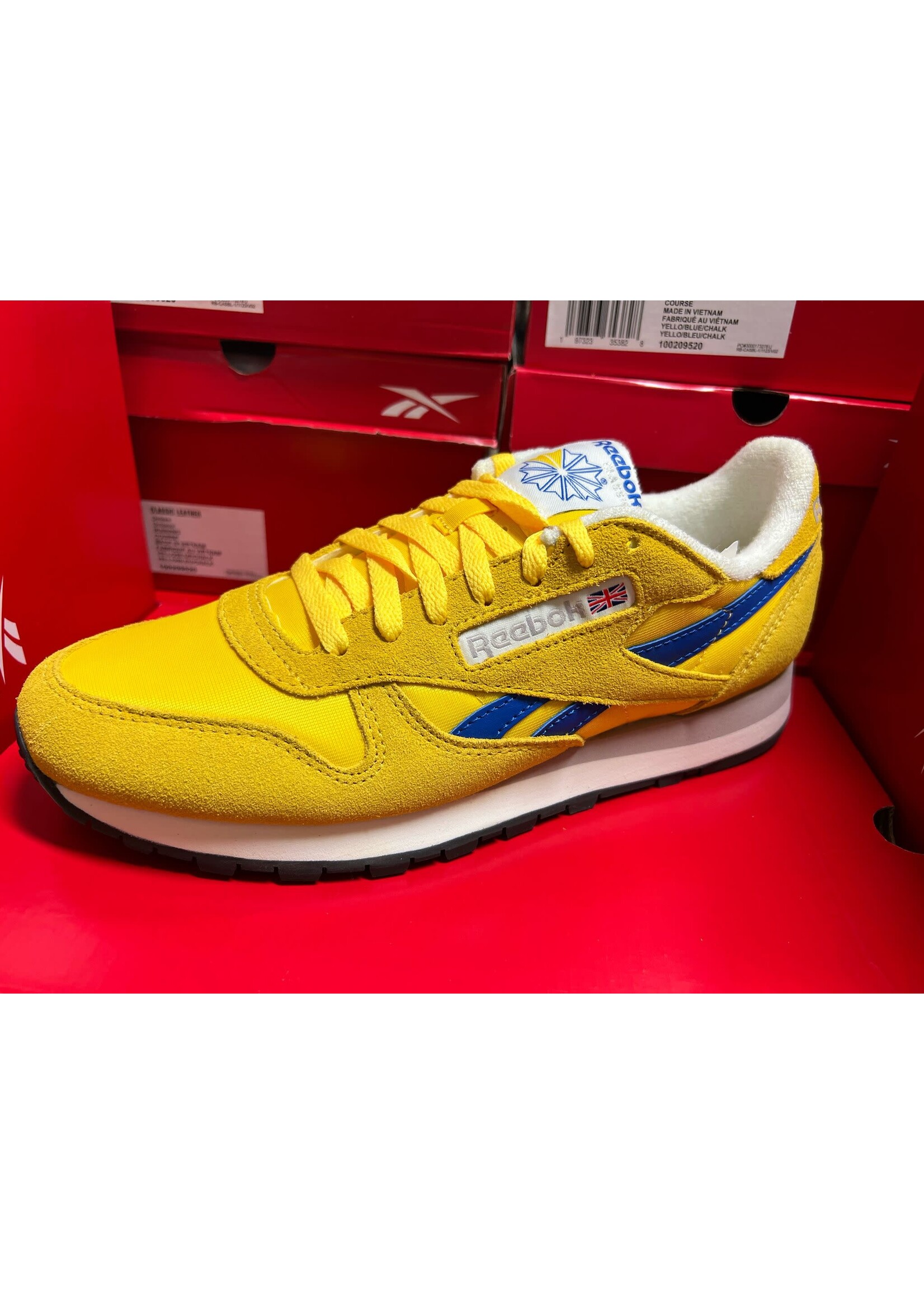 Reebok Men's  British flag Classic Leather - Yellow/Blue/Chalk | Unisex | 100209520