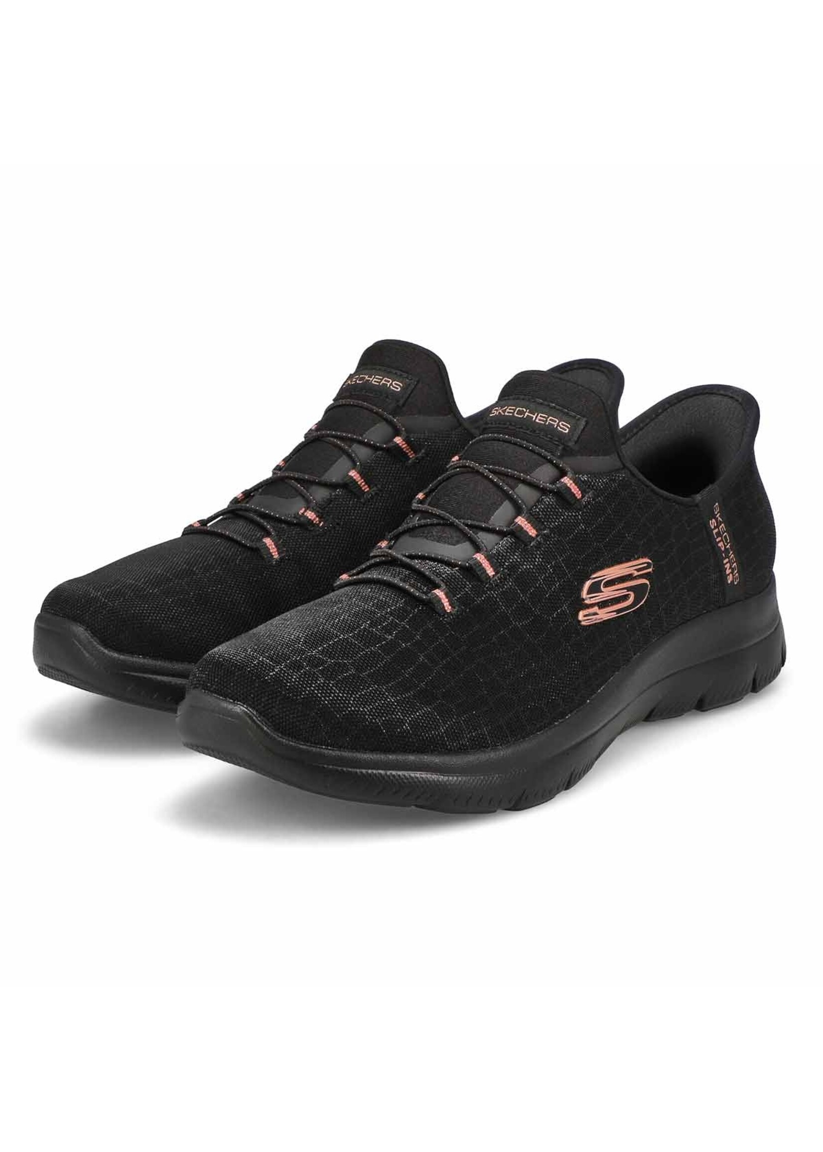 Skechers Women's Slip-ins Summits – Classy Night Black/Gold | 150128 Hands-Free Vegan Sneakers with Air-Cooled Memory Foam