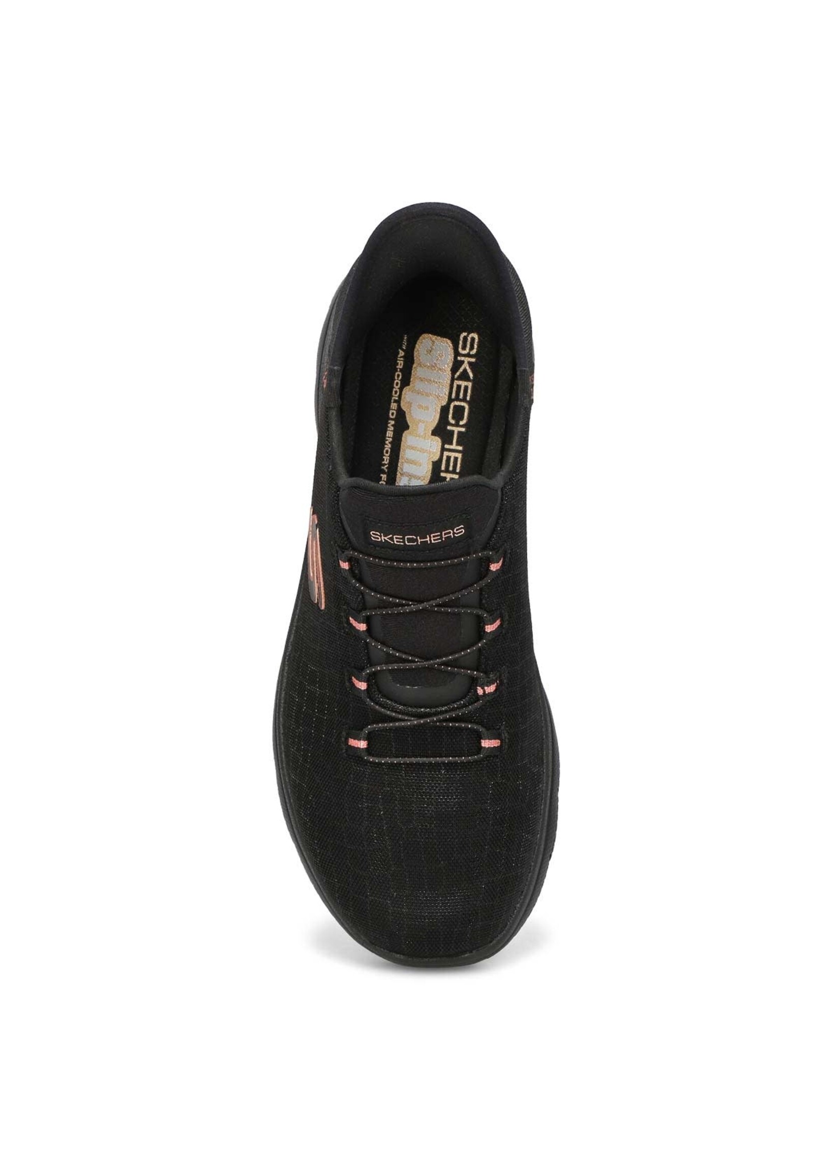 Skechers Women's Slip-ins Summits – Classy Night Black/Gold | 150128 Hands-Free Vegan Sneakers with Air-Cooled Memory Foam