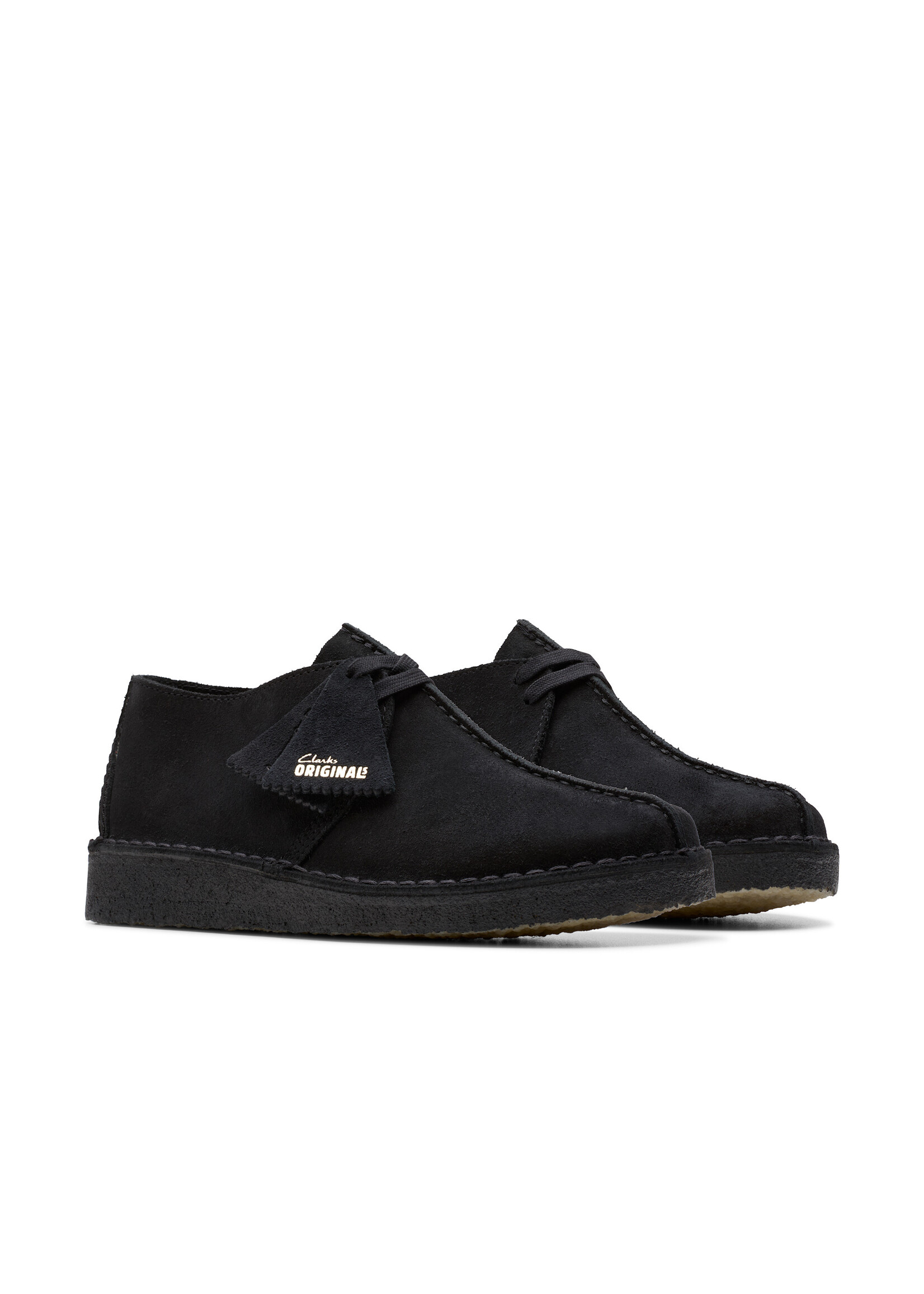 Clarks Women’s Desert Trek Black Suede – Classic Center-Seam Lace-Up Shoe (26178463)