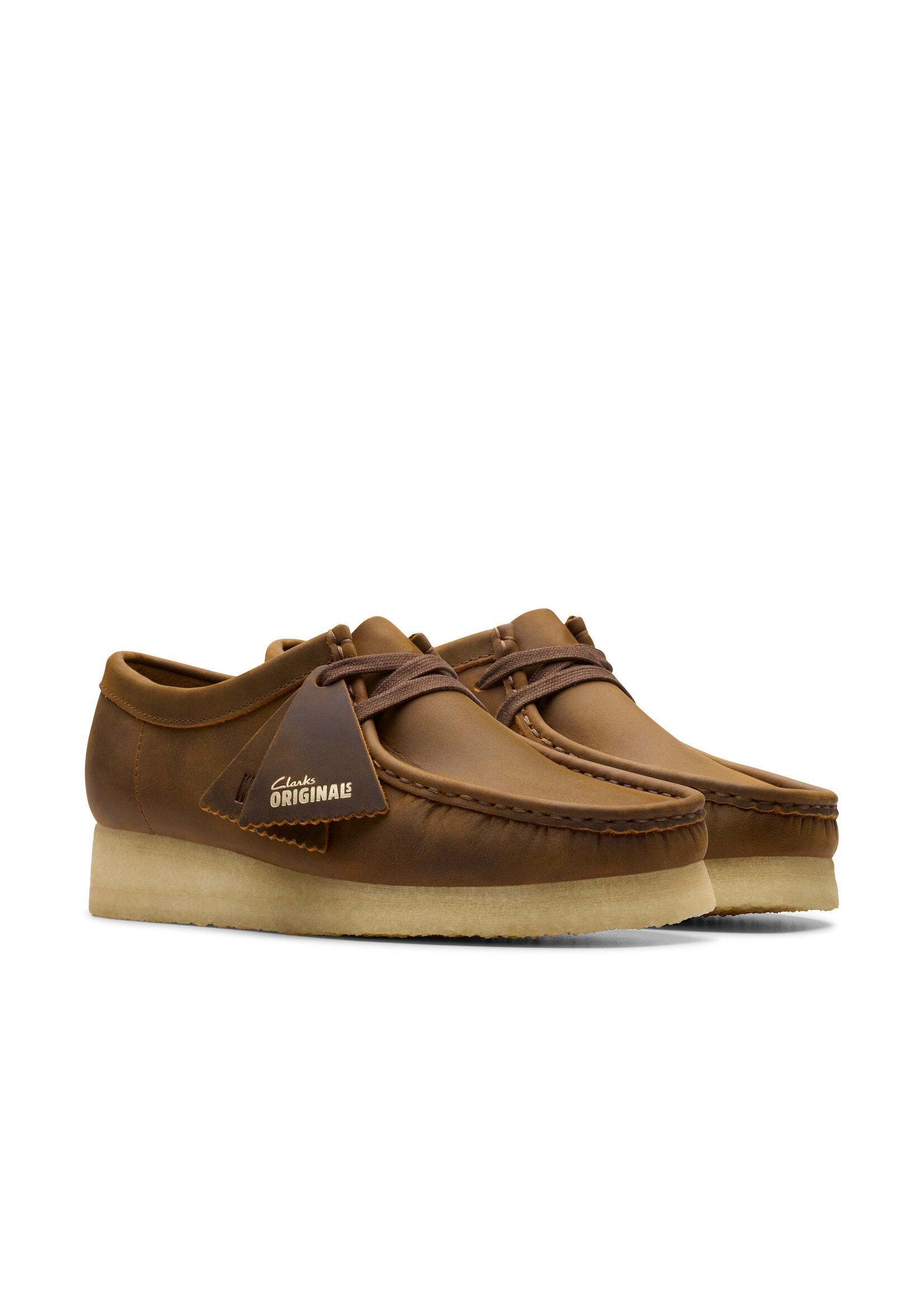 Clarks Women’s Wallabee Brown Beeswax Leather – Iconic Moccasin Style Shoe (26155544)