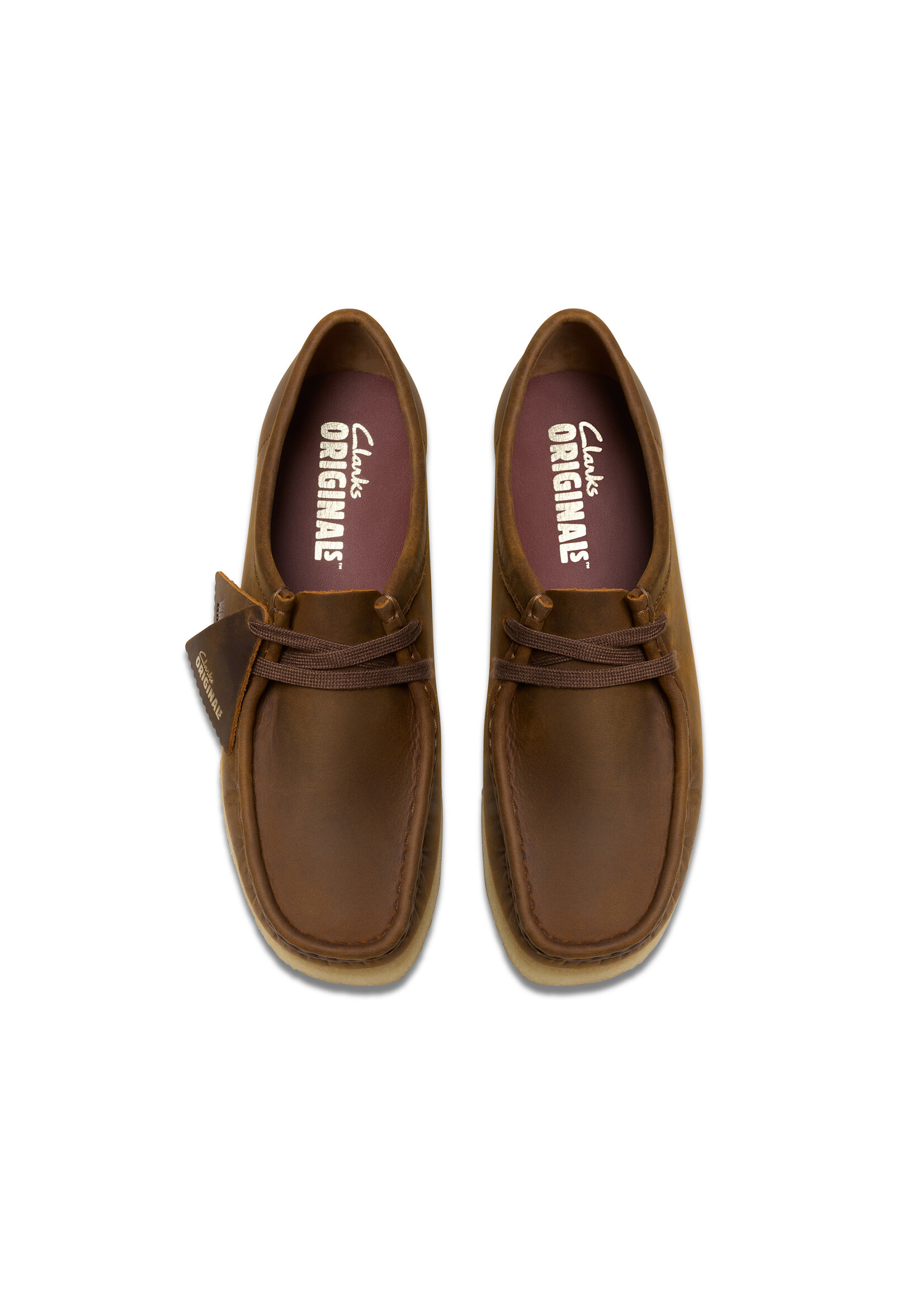 Clarks Women’s Wallabee Brown Beeswax Leather – Iconic Moccasin Style Shoe (26155544)