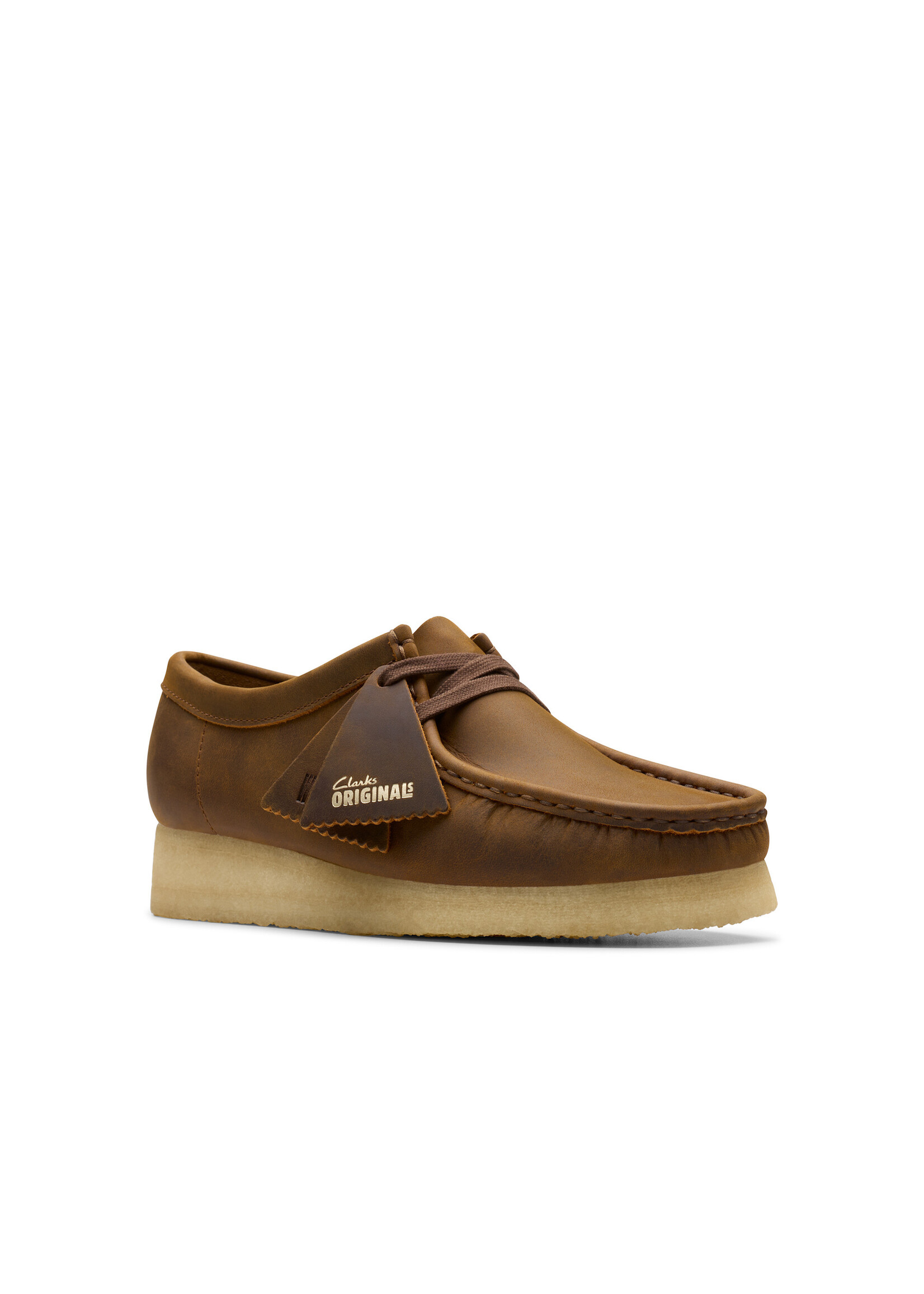Clarks Women’s Wallabee Brown Beeswax Leather – Iconic Moccasin Style Shoe (26155544)