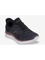 Skechers Women's Hands Free Slip-Ins: Summits Millionaire Slip-On Sneaker - 150277/BKRG Black Rose Gold