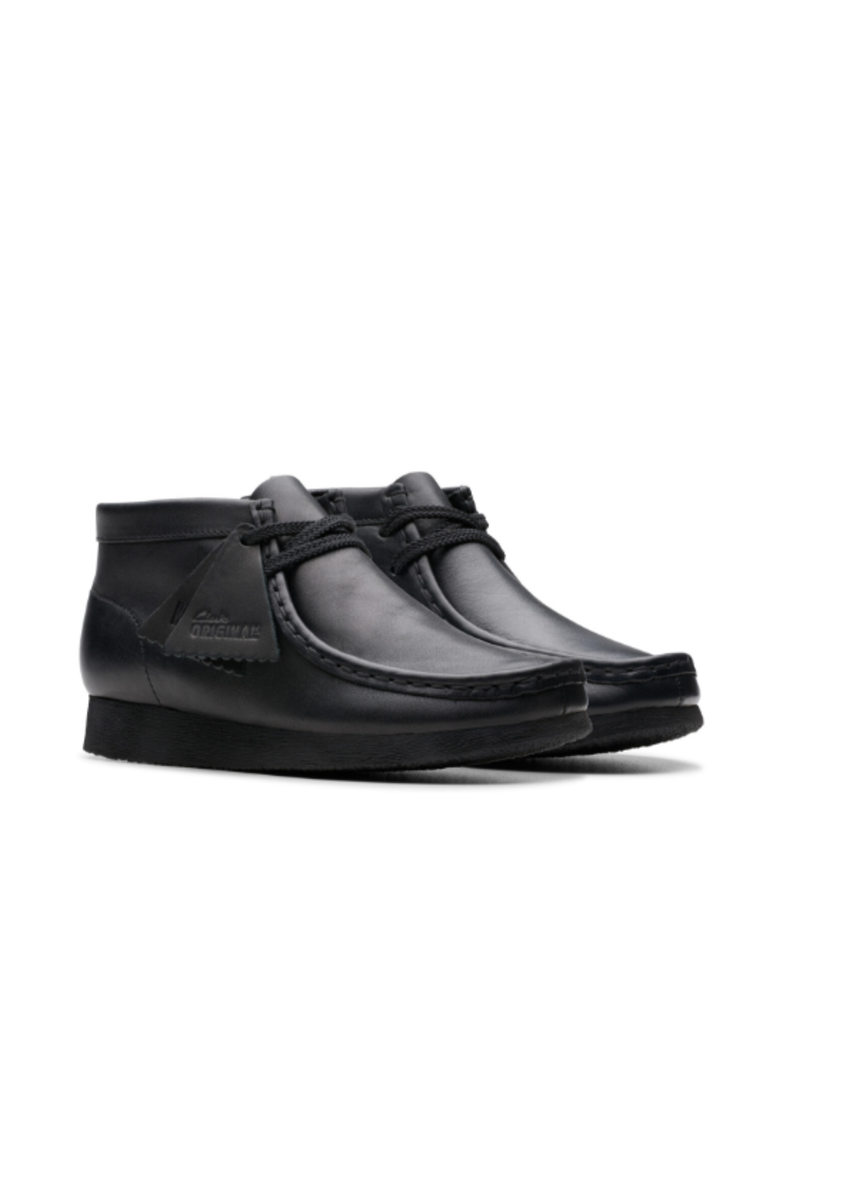 Clarks Older Boys Wallabee Boot K Black Leather 26185931 (Unisex-child)