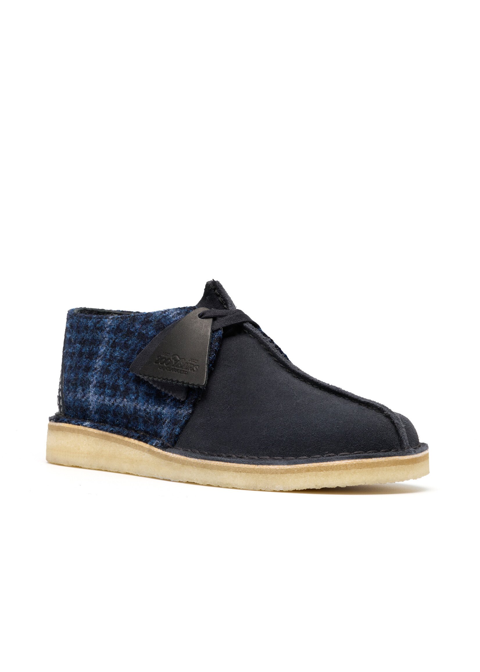 Clarks Men’s Desert Trek Shoes – Navy Tweed Blue 26183779 | Classic Originals Comfort Lace-Up
