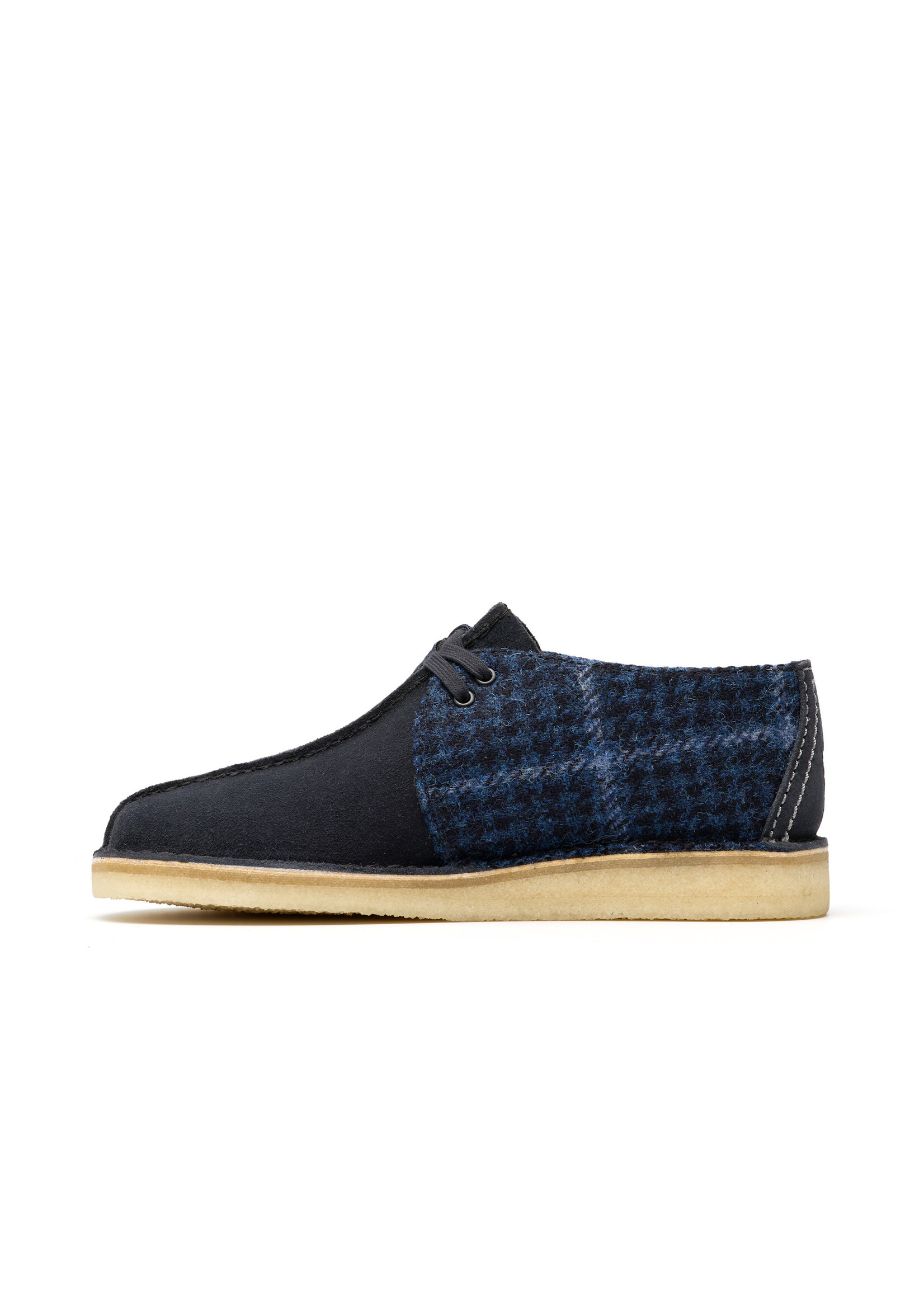 Clarks Men’s Desert Trek Shoes – Navy Tweed Blue 26183779 | Classic Originals Comfort Lace-Up