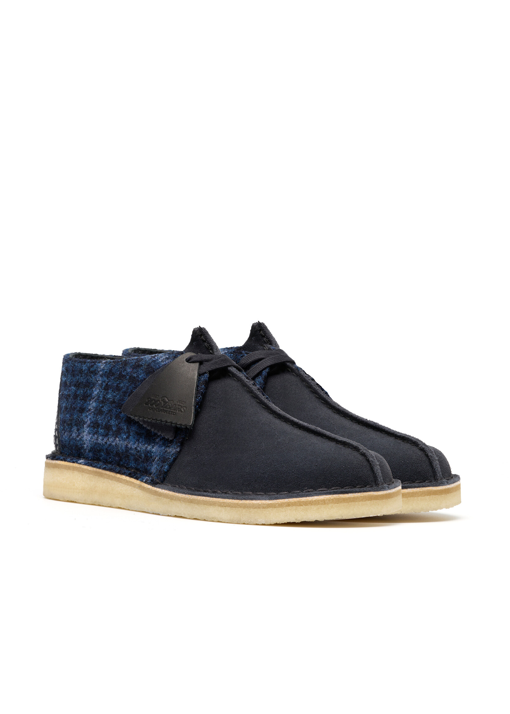 Clarks Men’s Desert Trek Shoes – Navy Tweed Blue 26183779 | Classic Originals Comfort Lace-Up