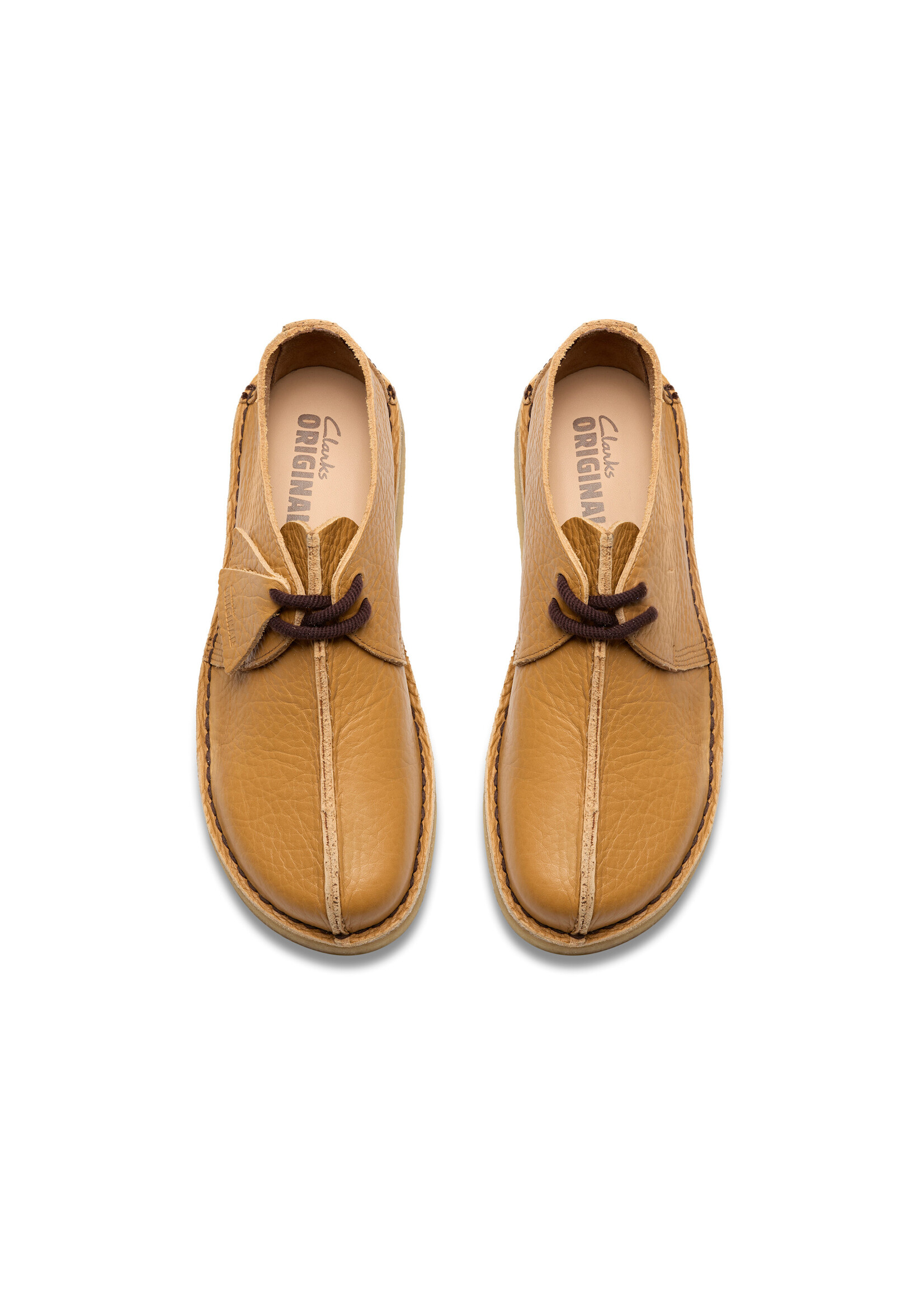 Clarks Men’s Desert Trek Shoes – Curry Tan Brown Leather (26182780) | Classic Originals Comfort Lace-Up