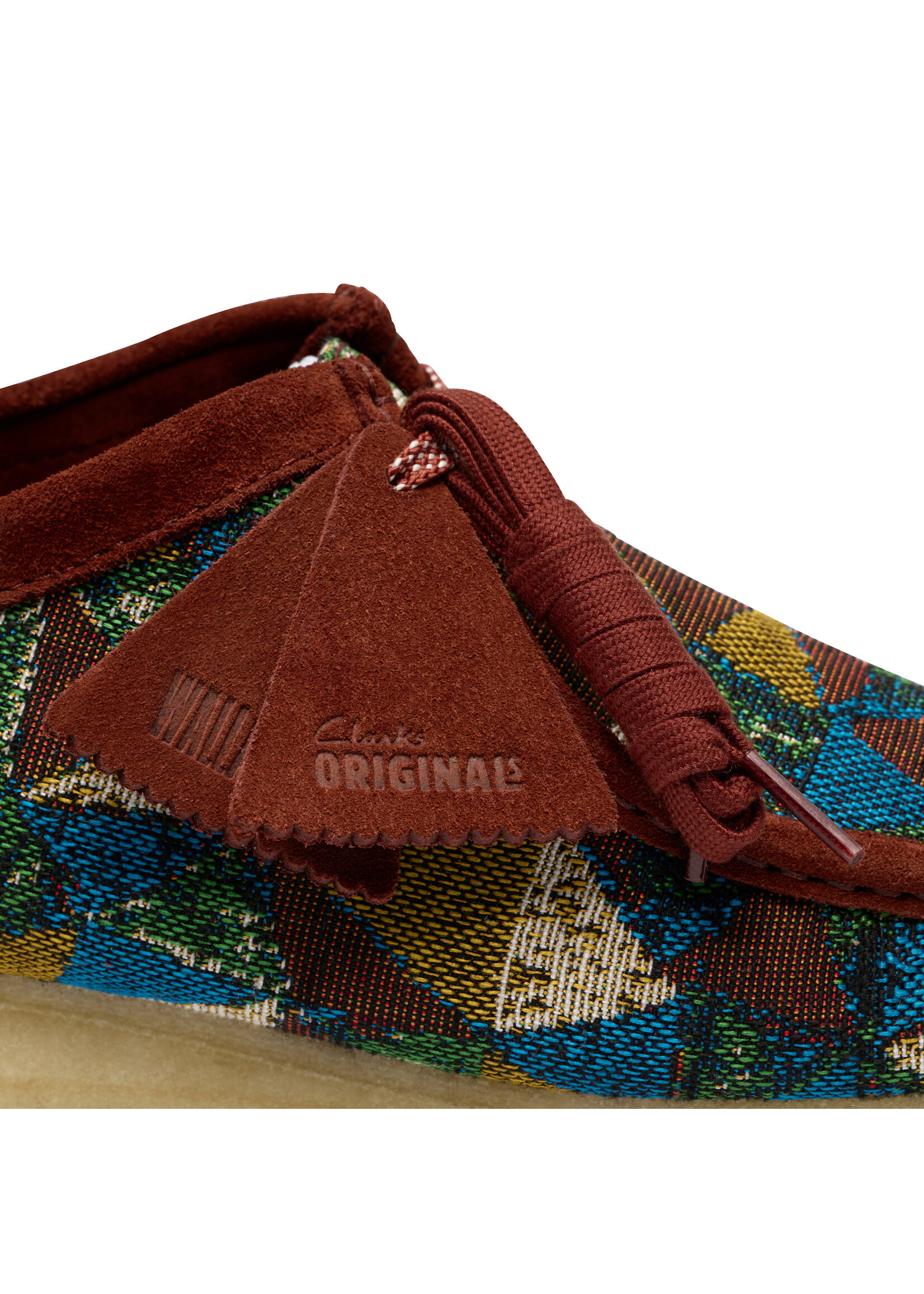 Clarks Men’s Wallabee Multicolour Textile – Crepe Sole – Multicolour Textile Uppers, Suede Lining | 26182834
