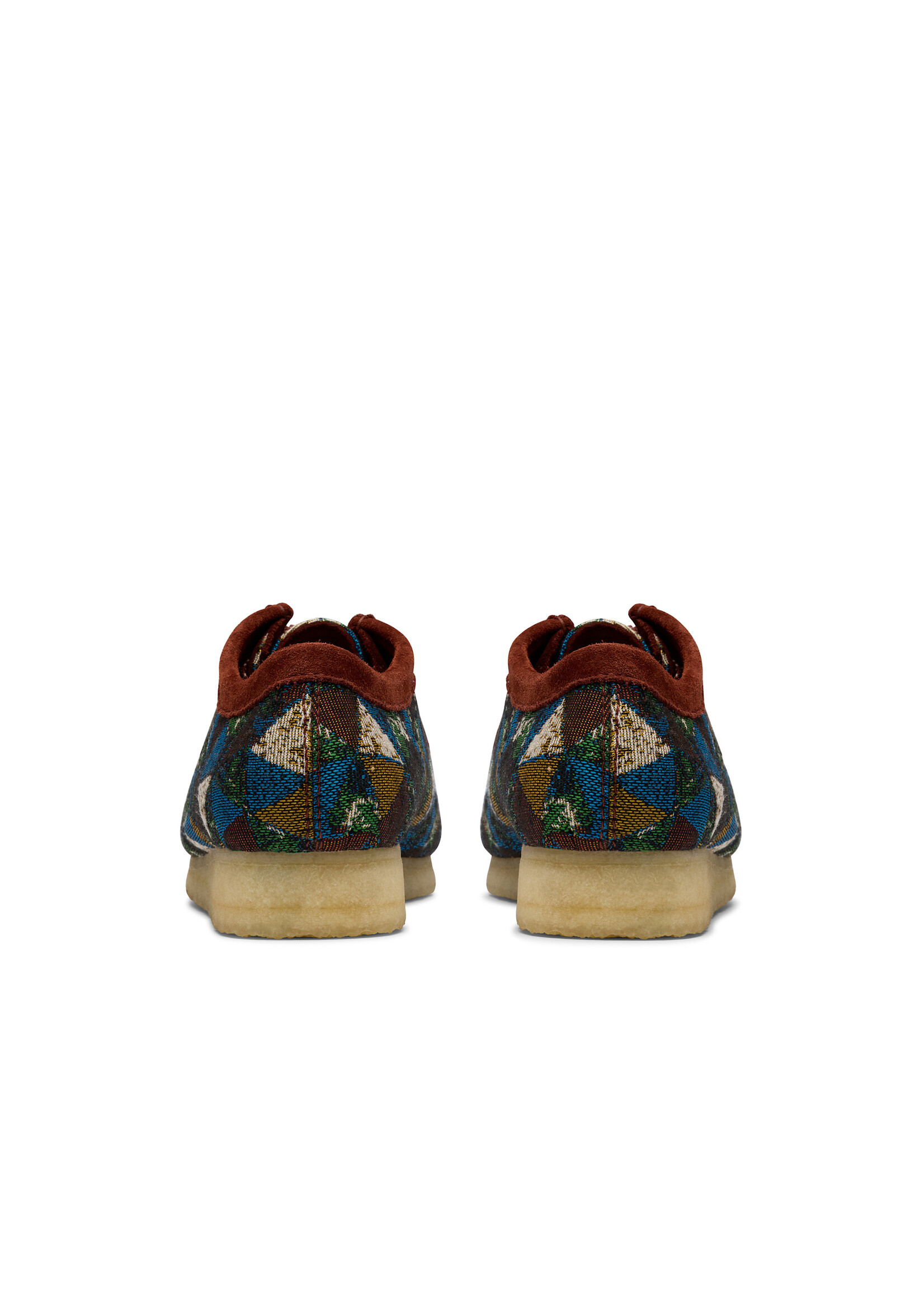 Clarks Men’s Wallabee Multicolour Textile – Crepe Sole – Multicolour Textile Uppers, Suede Lining | 26182834