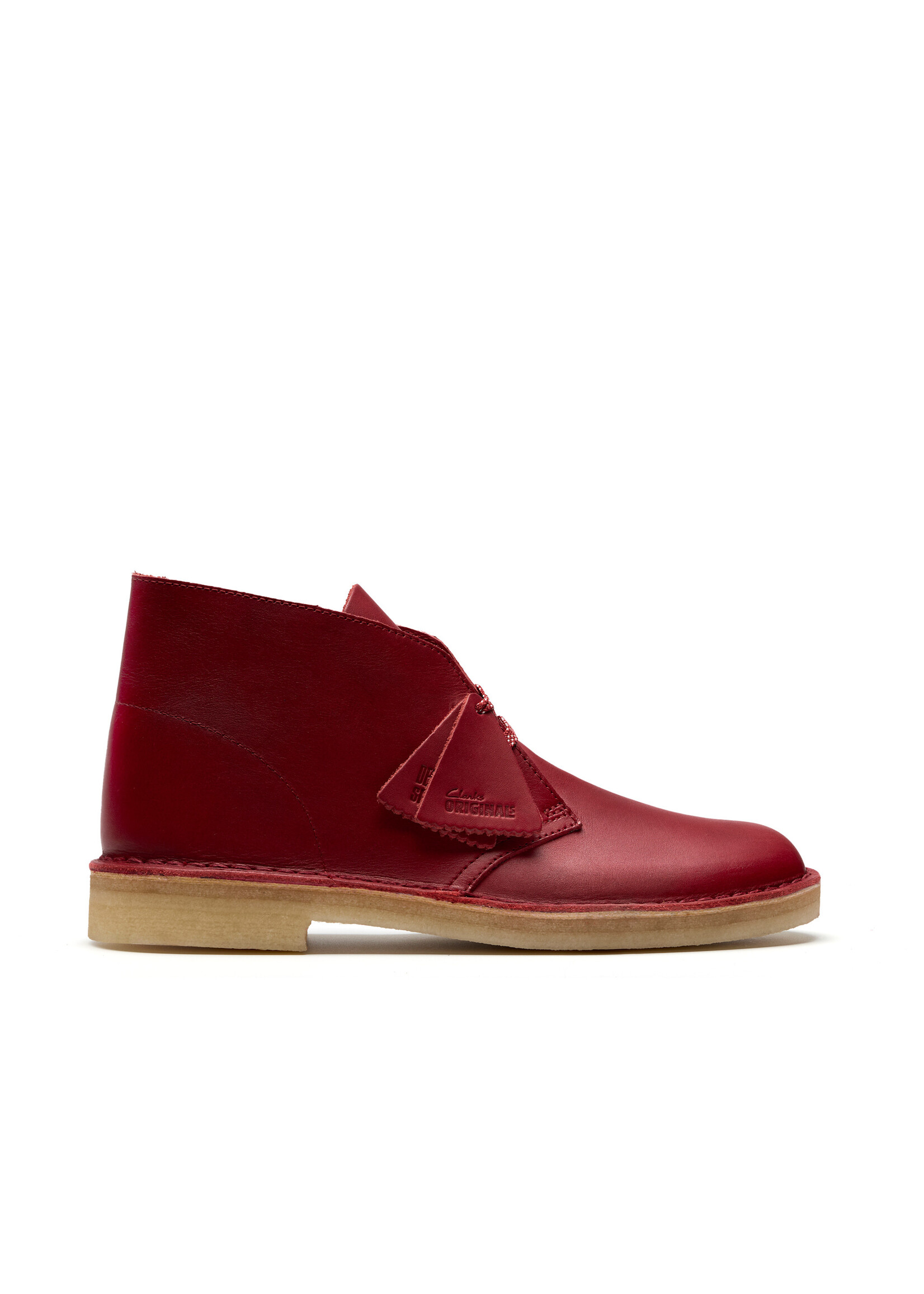 Clarks Men’s Desert Boot – Dark Red Leather Upper, Crepe Sole, Lace-Up Closure – Classic Casual Chukka Boot (26182825)