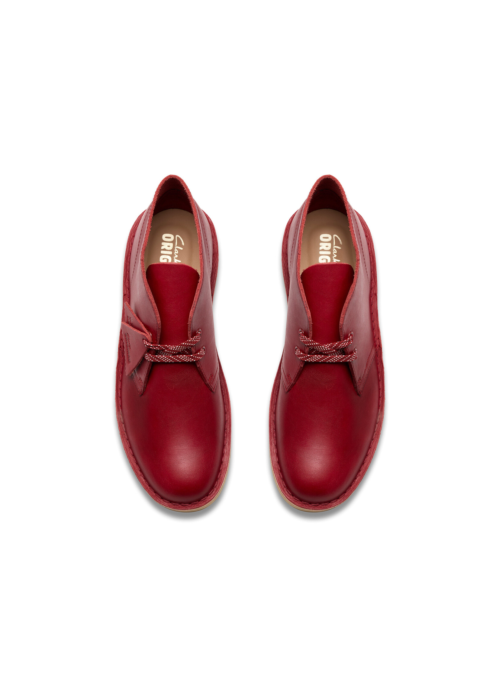 Clarks Men’s Desert Boot – Dark Red Leather Upper, Crepe Sole, Lace-Up Closure – Classic Casual Chukka Boot (26182825)