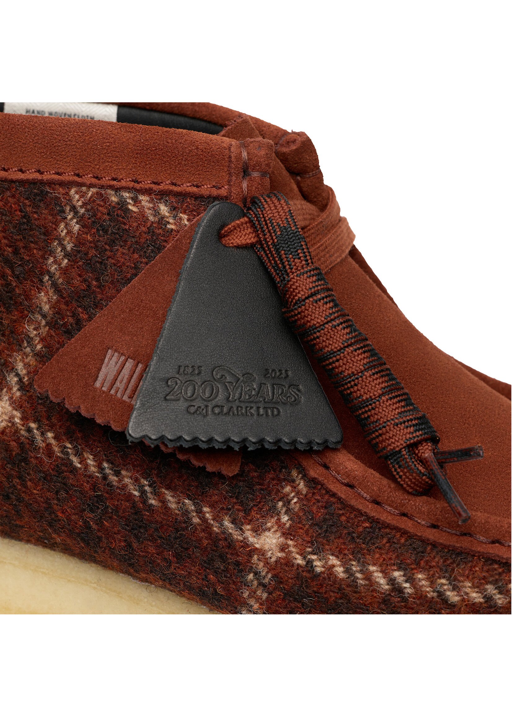 Clarks Mens Wallabee Boot – Rust Suede Tweed Combination, Crepe Sole (Special Edition 26182793)