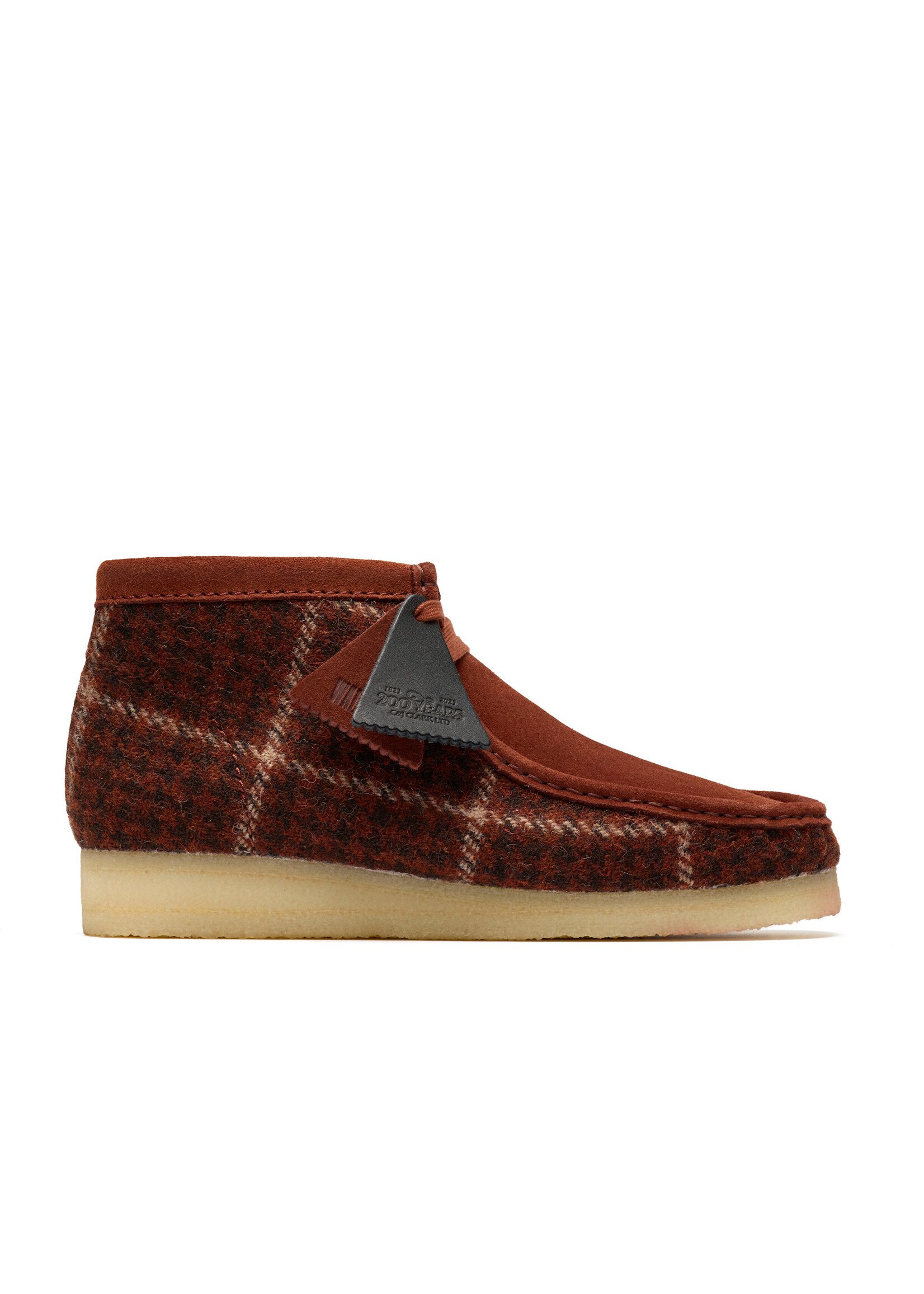 Clarks Mens Wallabee Boot – Rust Suede Tweed Combination, Crepe Sole (Special Edition 26182793)