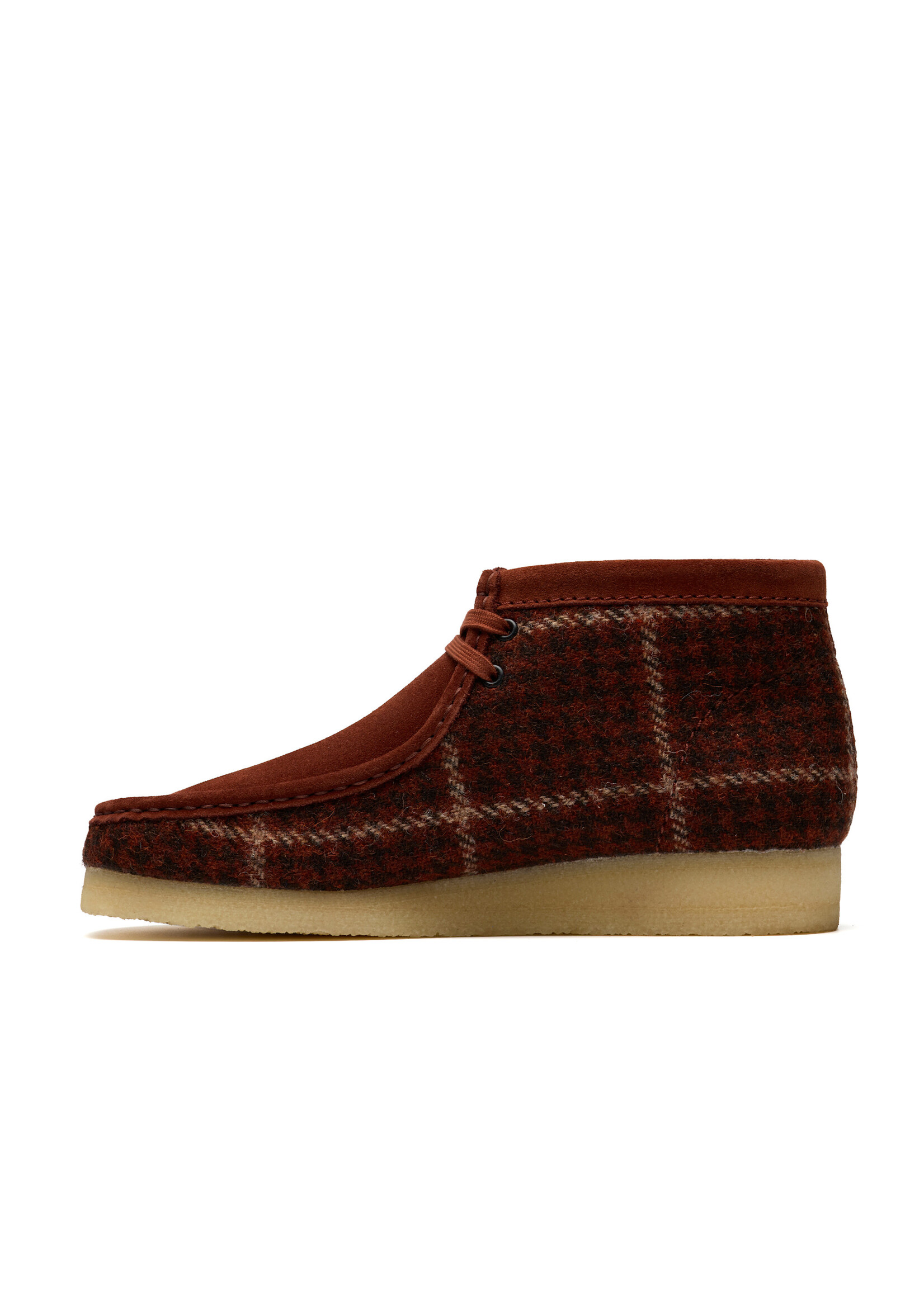 Clarks Mens Wallabee Boot – Rust Suede Tweed Combination, Crepe Sole (Special Edition 26182793)