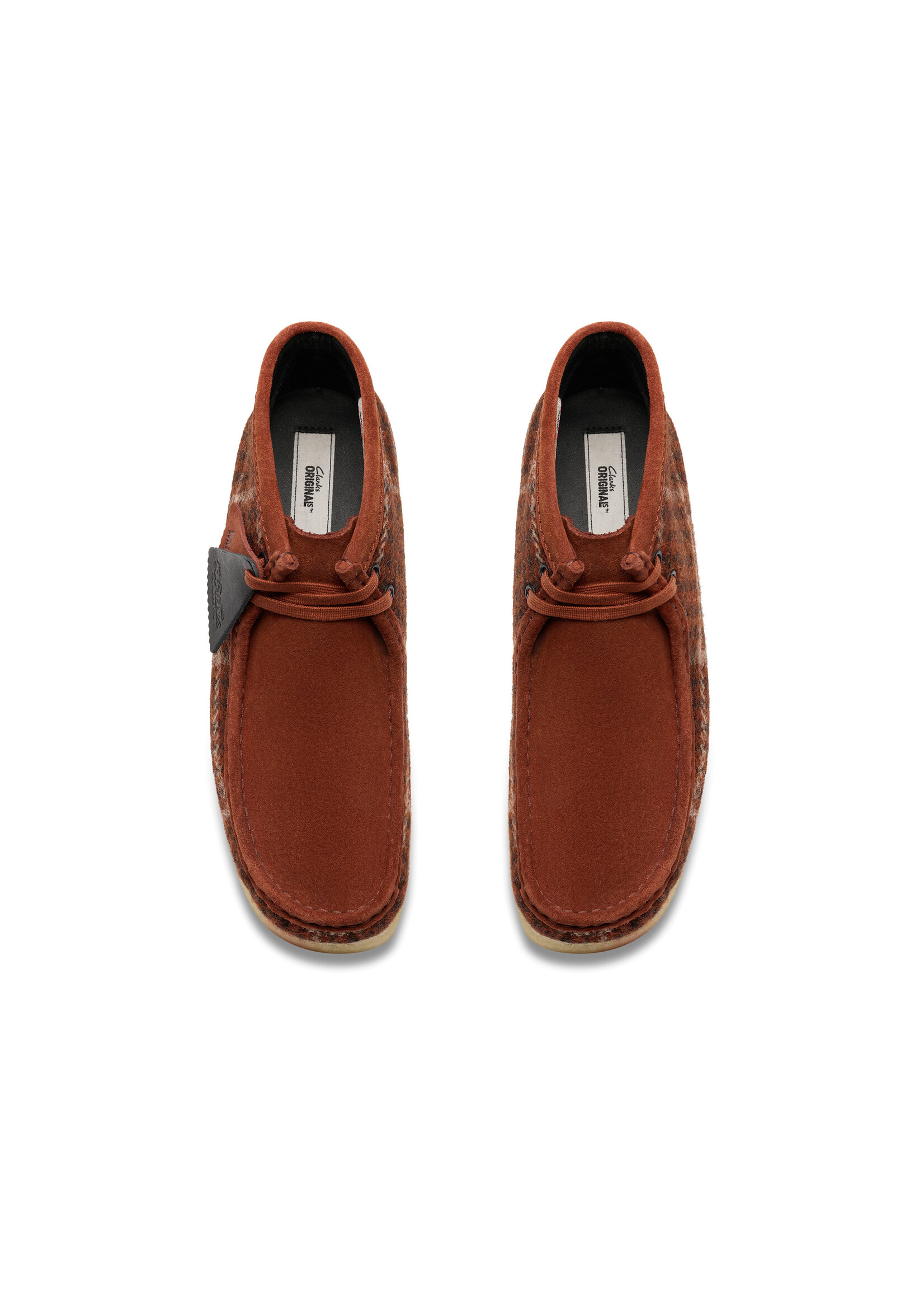 Clarks Mens Wallabee Boot – Rust Suede Tweed Combination, Crepe Sole (Special Edition 26182793)