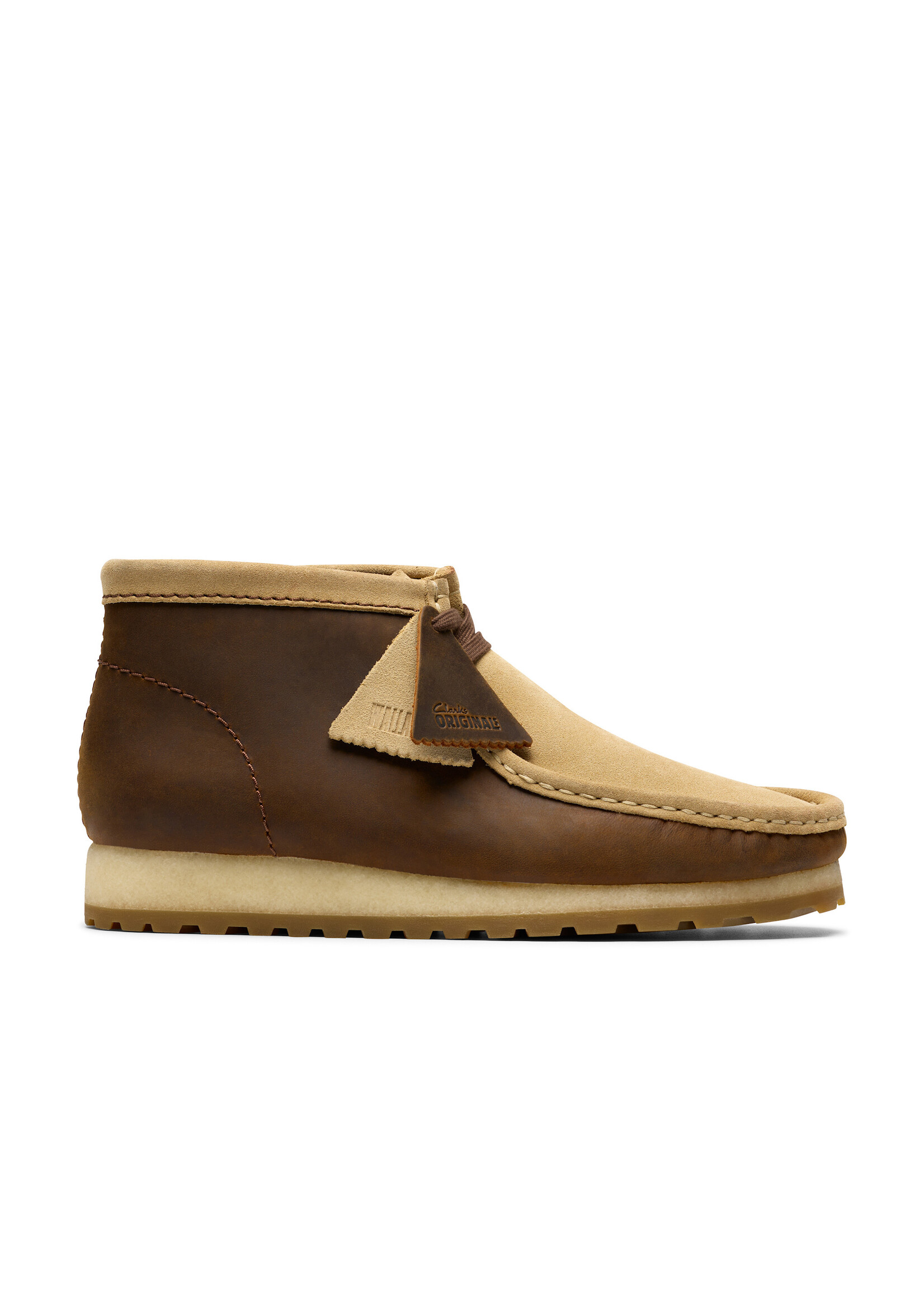 Clarks Mens Walla Boot RB – Beeswax Leather & Maple Suede,  Crepe & Rubber Sole (26183755)