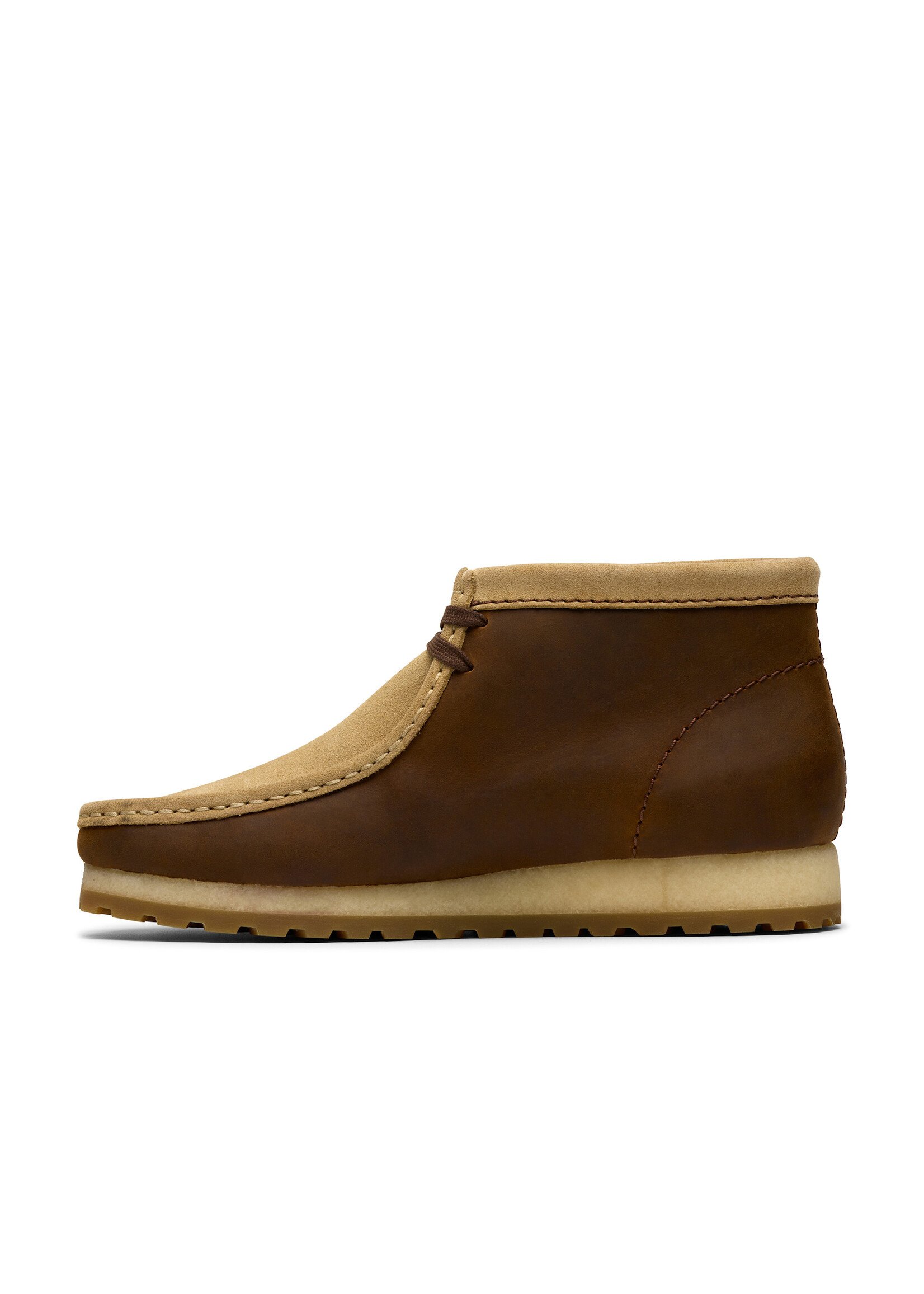 Clarks Mens Walla Boot RB – Beeswax Leather & Maple Suede,  Crepe & Rubber Sole (26183755)