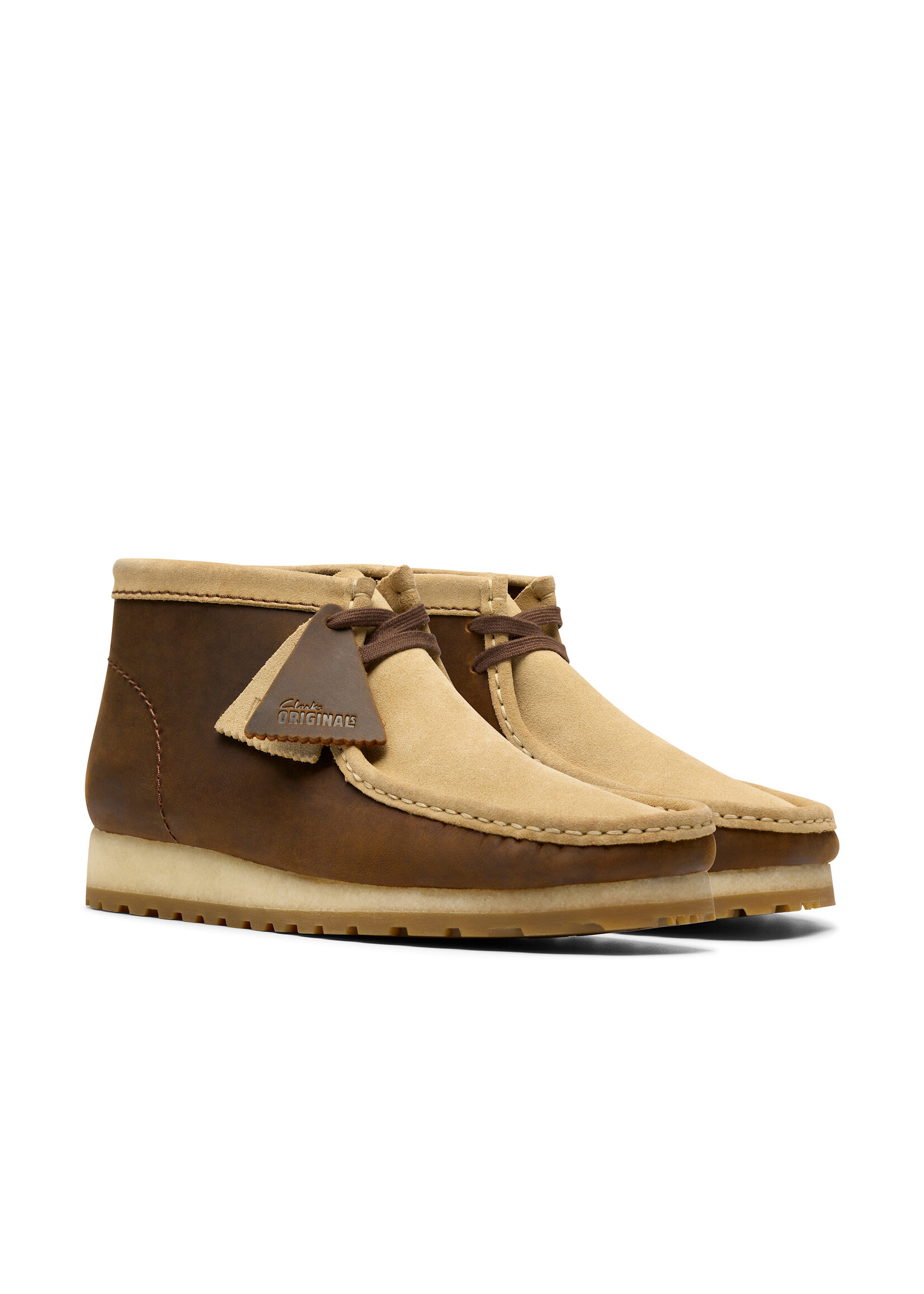 Clarks Mens Walla Boot RB – Beeswax Leather & Maple Suede,  Crepe & Rubber Sole (26183755)