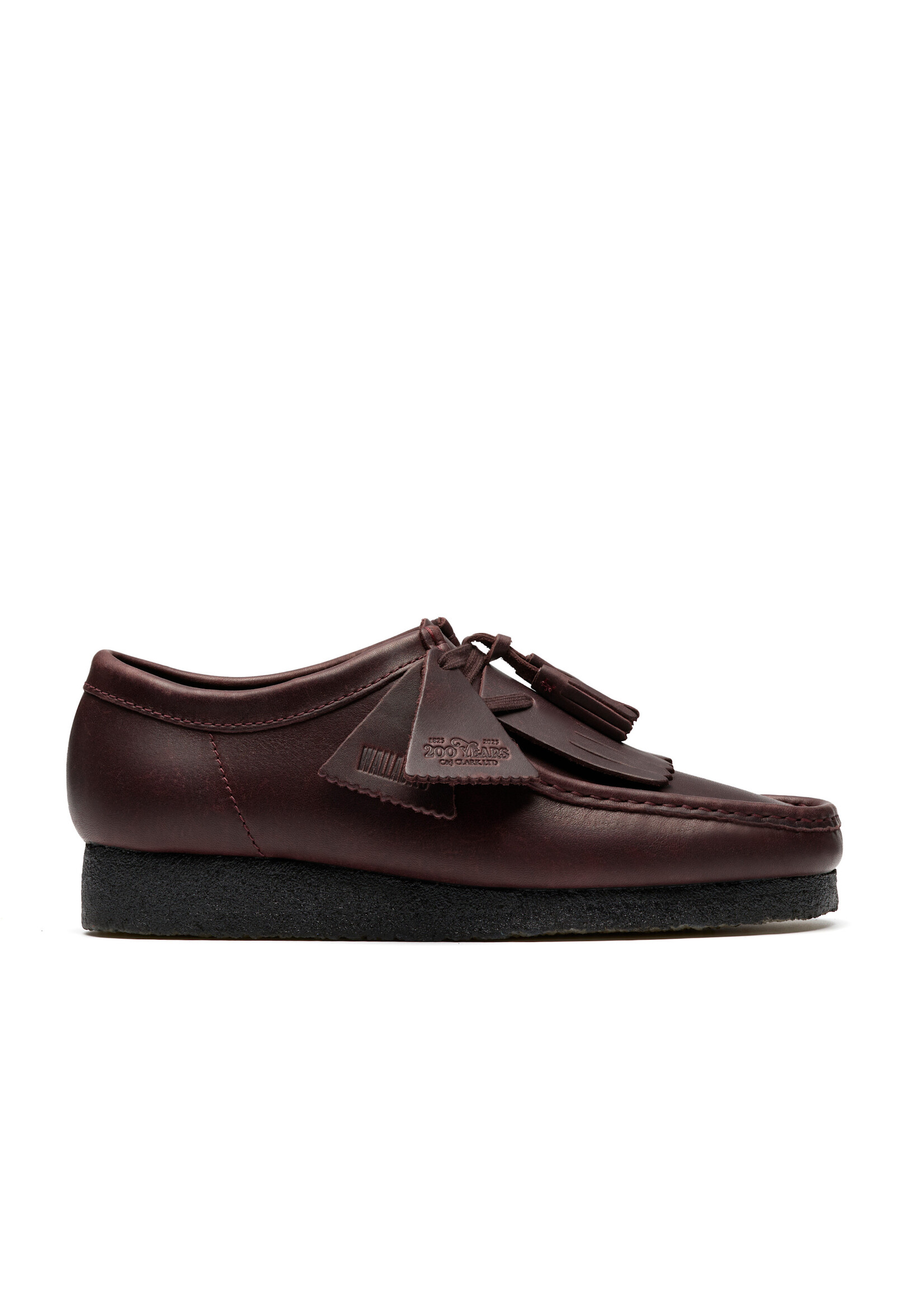 Clarks Mens Wallabee – Purple Grape Leather, Removable Kiltie, Natural Crepe Sole (Somerset Nights Pack 26182787)